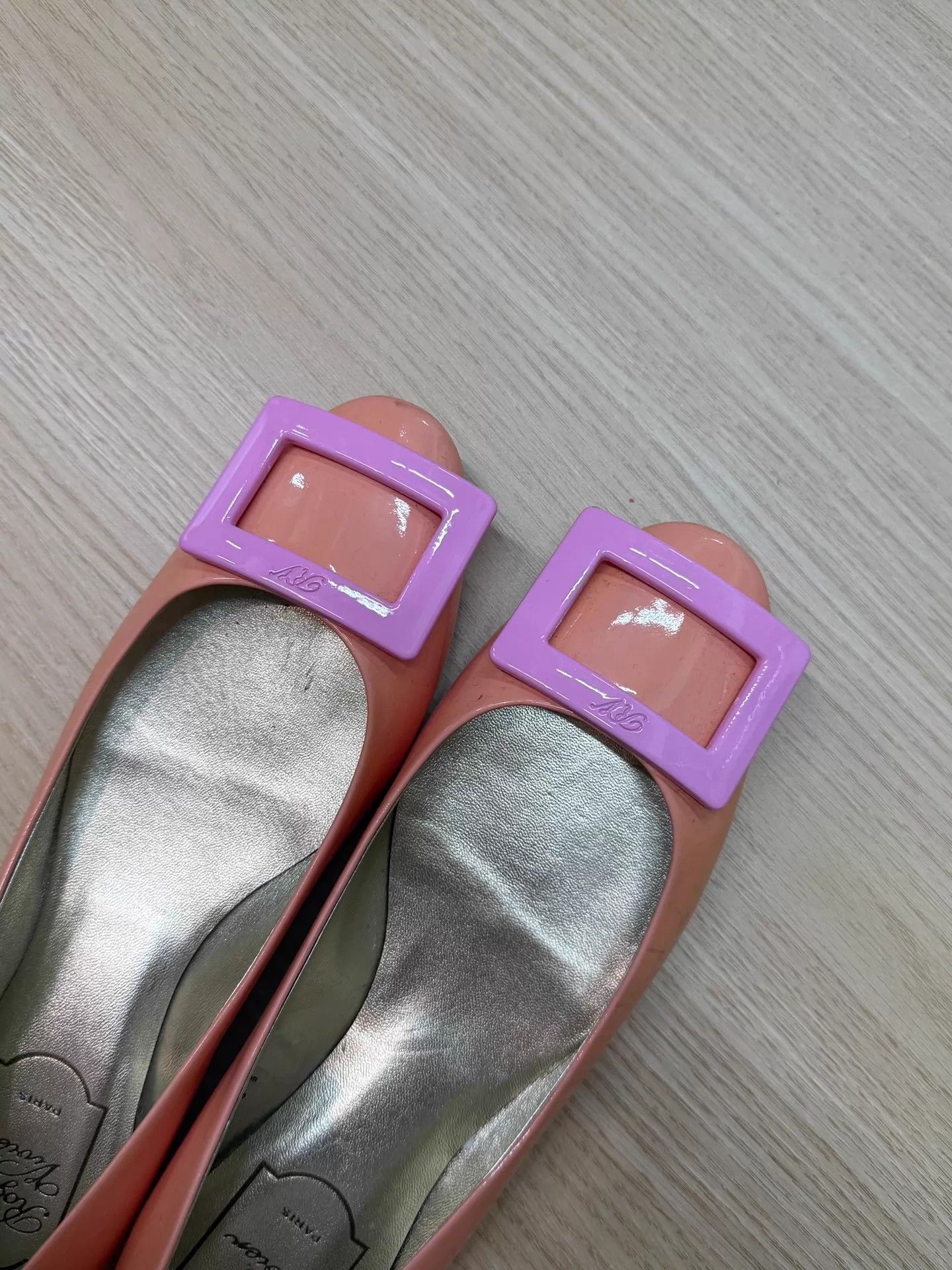 Roger Vivier Roger Vivier Pink Square Buckle Flats 37.5 New Size US 7 / IT 37 - 3 Thumbnail