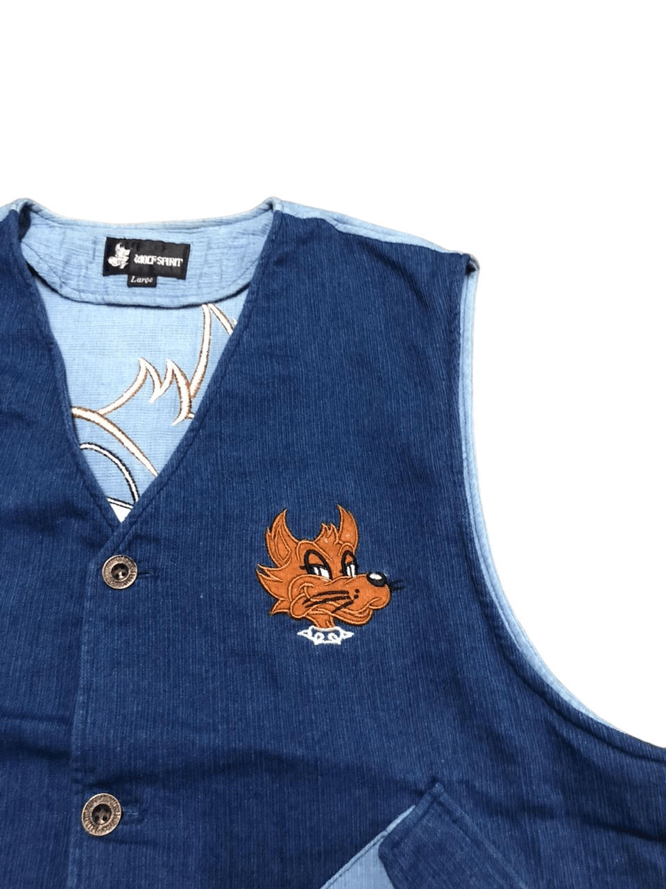 Cartoon Network Japanese Brand Vintage Wolf Spirit Embroidered Print Vest Size US L / EU 52-54 / 3 - 9 Thumbnail