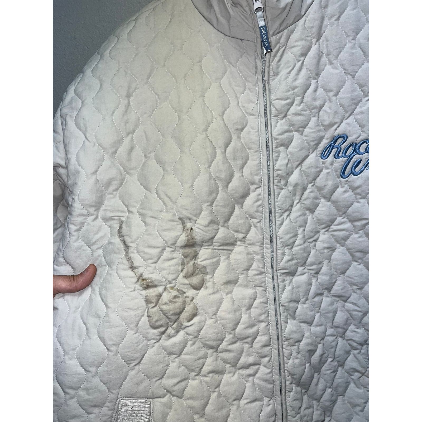 Vintage Rocawear Puffer Jacket Full Zip Quilted Roc Stained STAIN Size US XL / EU 56 / 4 - 5 Thumbnail
