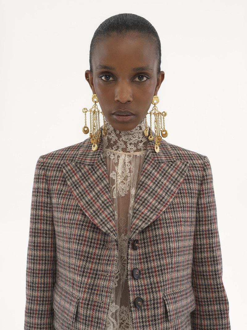 Chloe o1loc1c11125 Cropped Spencer Jacket in Multicolor Size L / US 10 / IT 46 - 5 Thumbnail