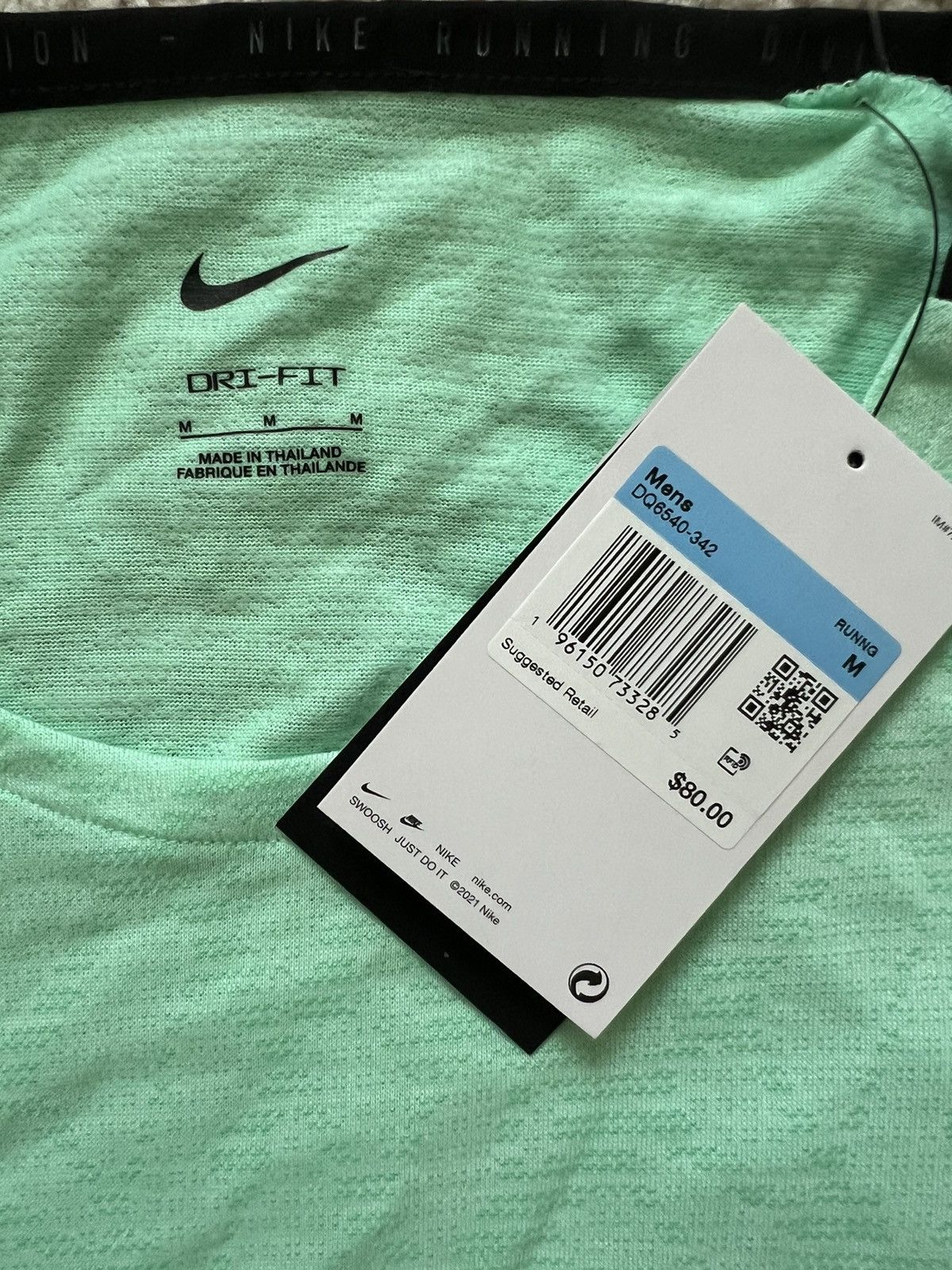 Nike Nike Running Shirt Dri-Fit Adv Slim Fit GREEN Size US M / EU 48-50 / 2 - 8 Thumbnail