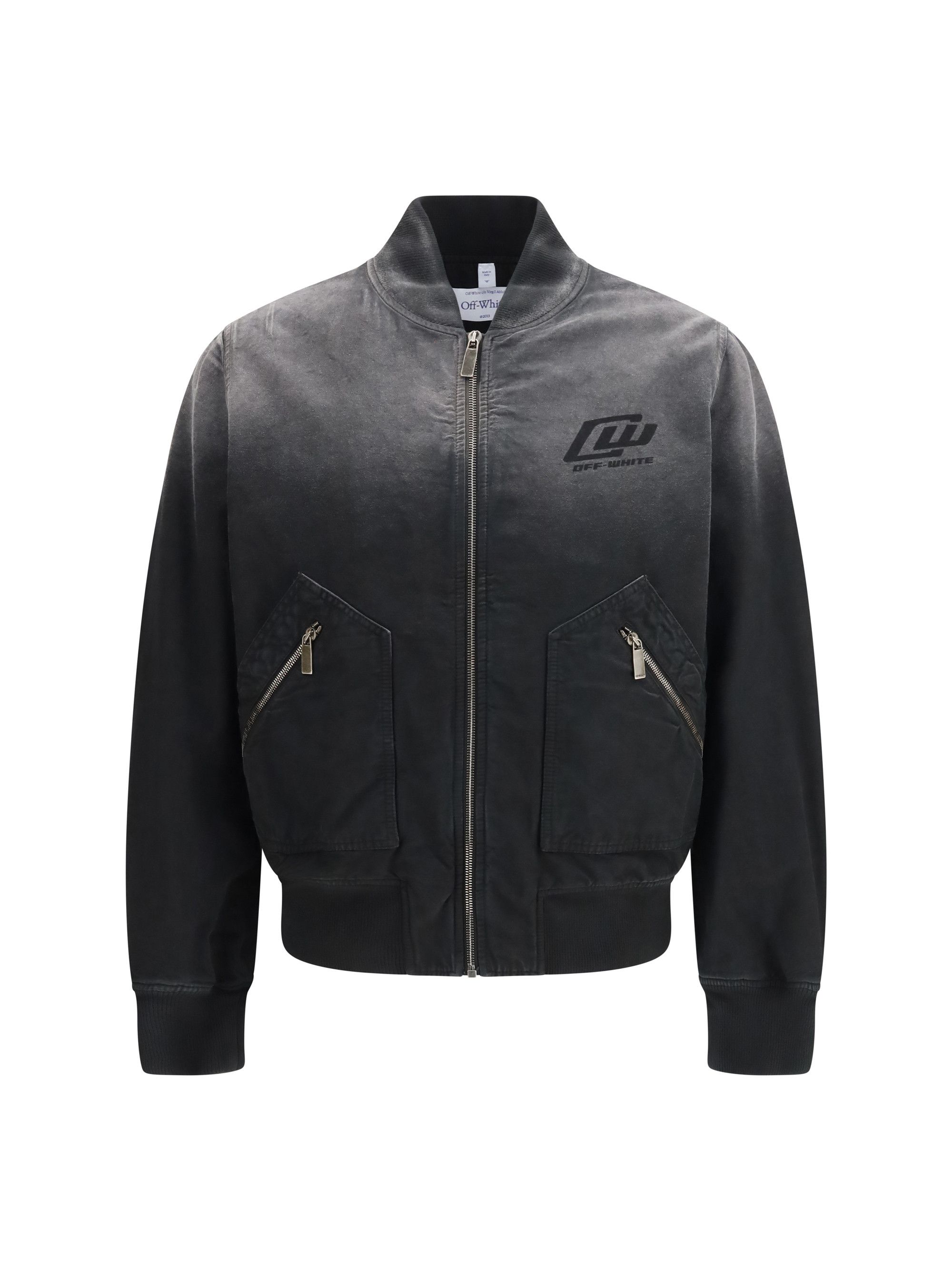 Off-White Washed denim Bomber Jacket Size US L / EU 52-54 / 3 - 1 Thumbnail
