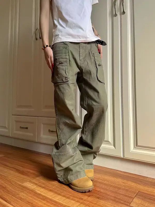 Vintage VIBE Vintage Y2K zip pocket straight leg baggy work trousers Size US 29 - 7 Thumbnail