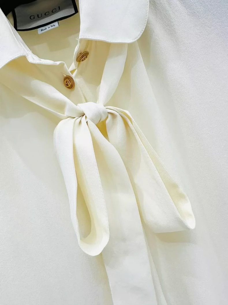 Gucci GucciBeige ribbon shirt 2503-Nextarrow Size XS / US 0-2 / IT 36-38 - 3 Thumbnail