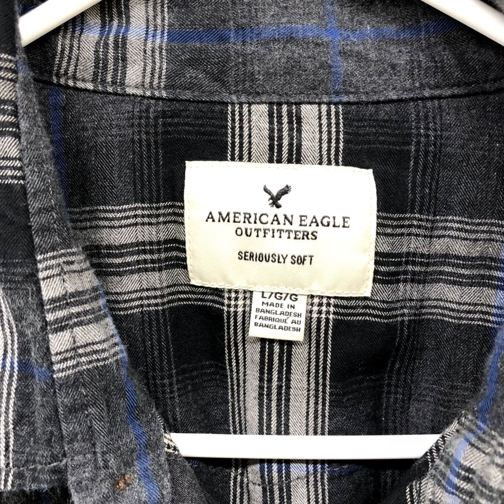 American Eagle Outfitters VINTAGE American Eagle Pearl Snap Flannel Shirt Mens L Plaid Gray Western Cotton Flannel Shirt Long Sleeve Button-Up Cowboy Western Mens L Gray Size US L / EU 52-54 / 3 - 5 Thumbnail
