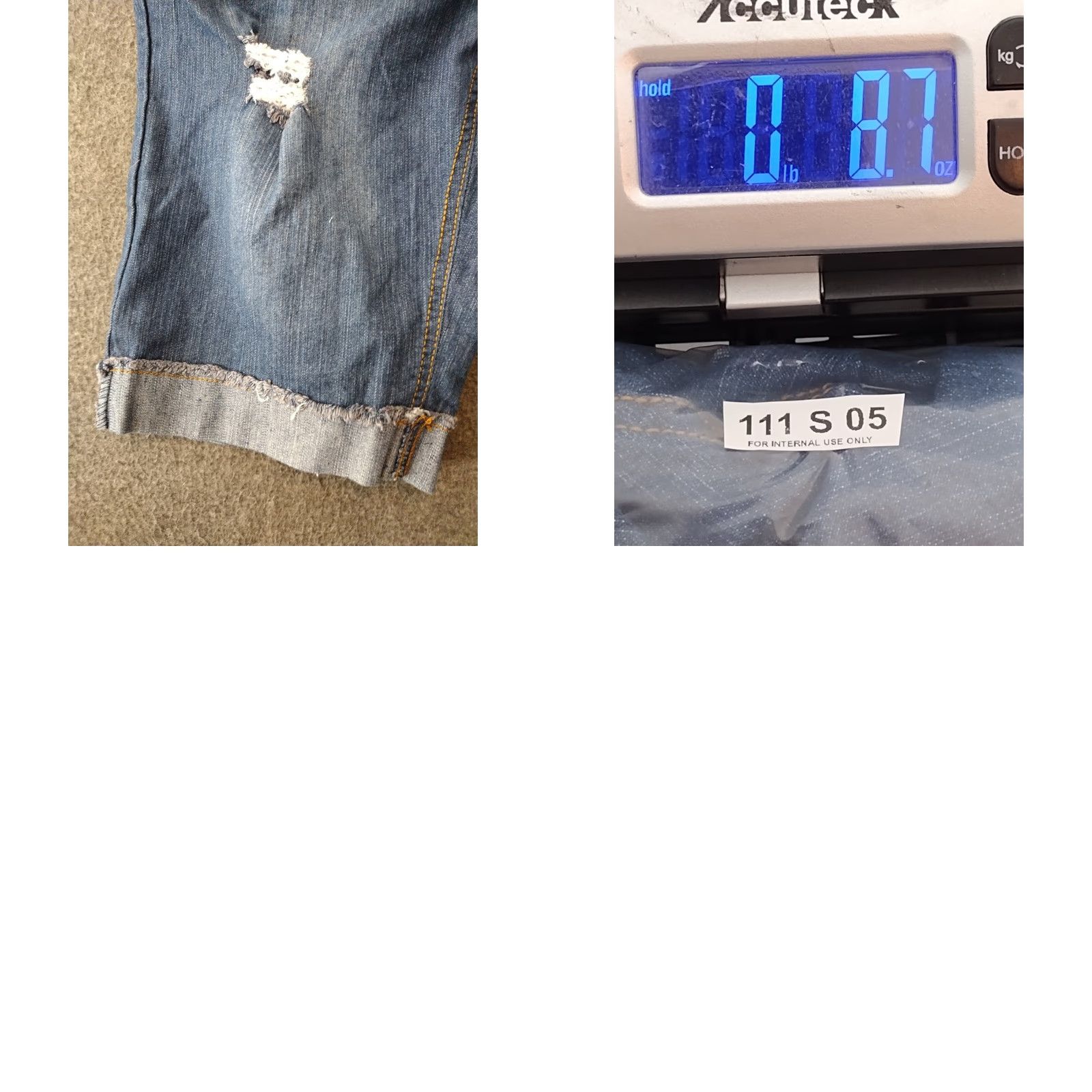 Vintage Drama Gold Jeans Shorts Bermuda Women's Size 9 blue Button Zip Distressed Cropped Stretch Casual Bermuda Size 30" / US 8 / IT 44 - 8 Thumbnail