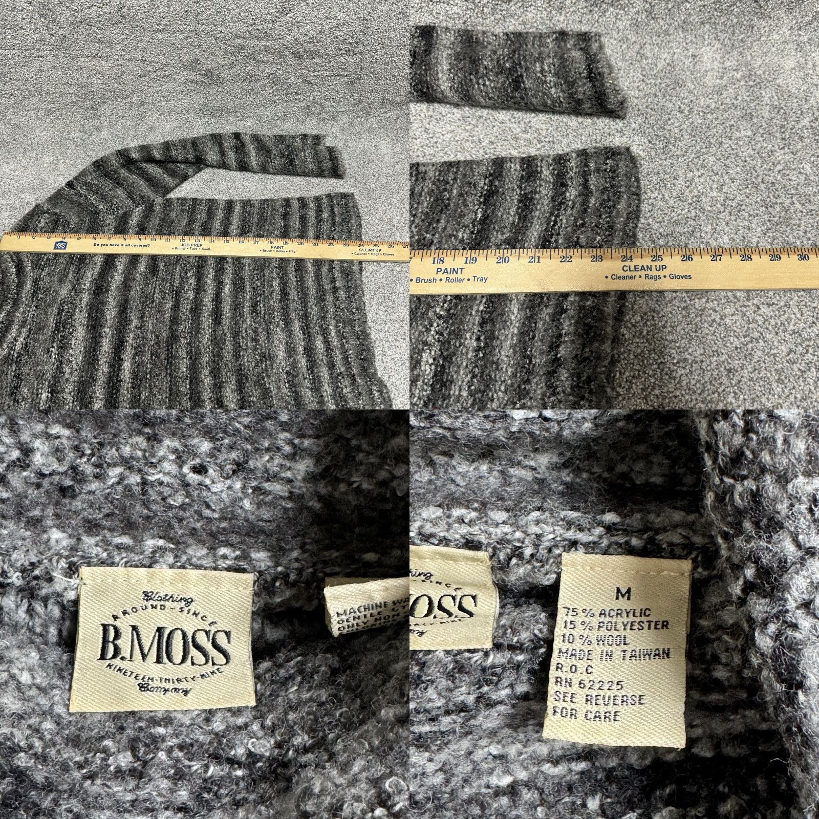 Vintage VINTAGE B Moss Turtleneck Sweater Medium Marled Knit Striped Cozy Cabincore 80s 90s Womens Size M / US 6-8 / IT 42-44 - 8 Thumbnail