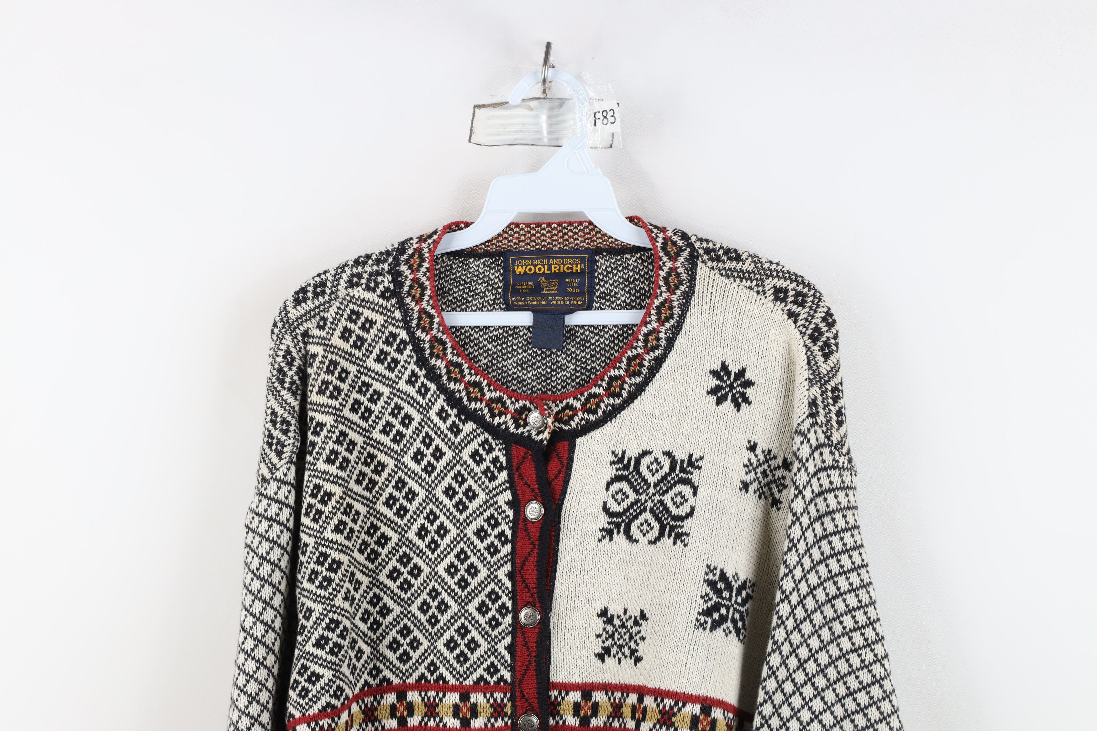 Woolrich Woolen Mills Vintage 90s Woolrich Fair Isle Knit Button Cardigan Sweater Size L / US 10 / IT 46 - 2 Thumbnail