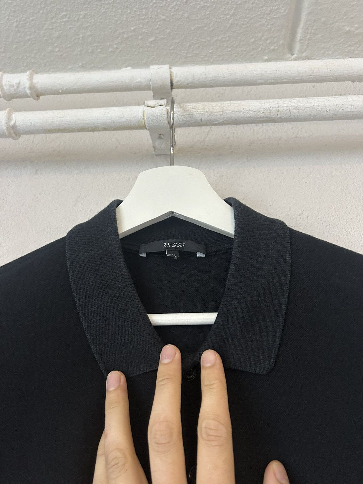 Gucci Black GG Embroidered Logo Pique Polo Size US XL / EU 56 / 4 - 2 Thumbnail