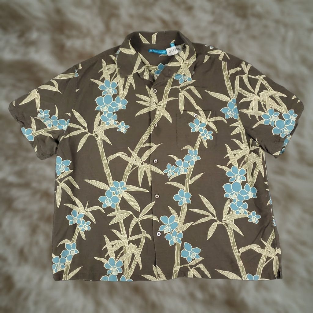 Tori Richard Tori Richard Shirt Mens 2XL Brown Floral Hawaiian Button Up Short Sleeve Casual Workwear Size US XXL / EU 58 / 5 - 1 Thumbnail