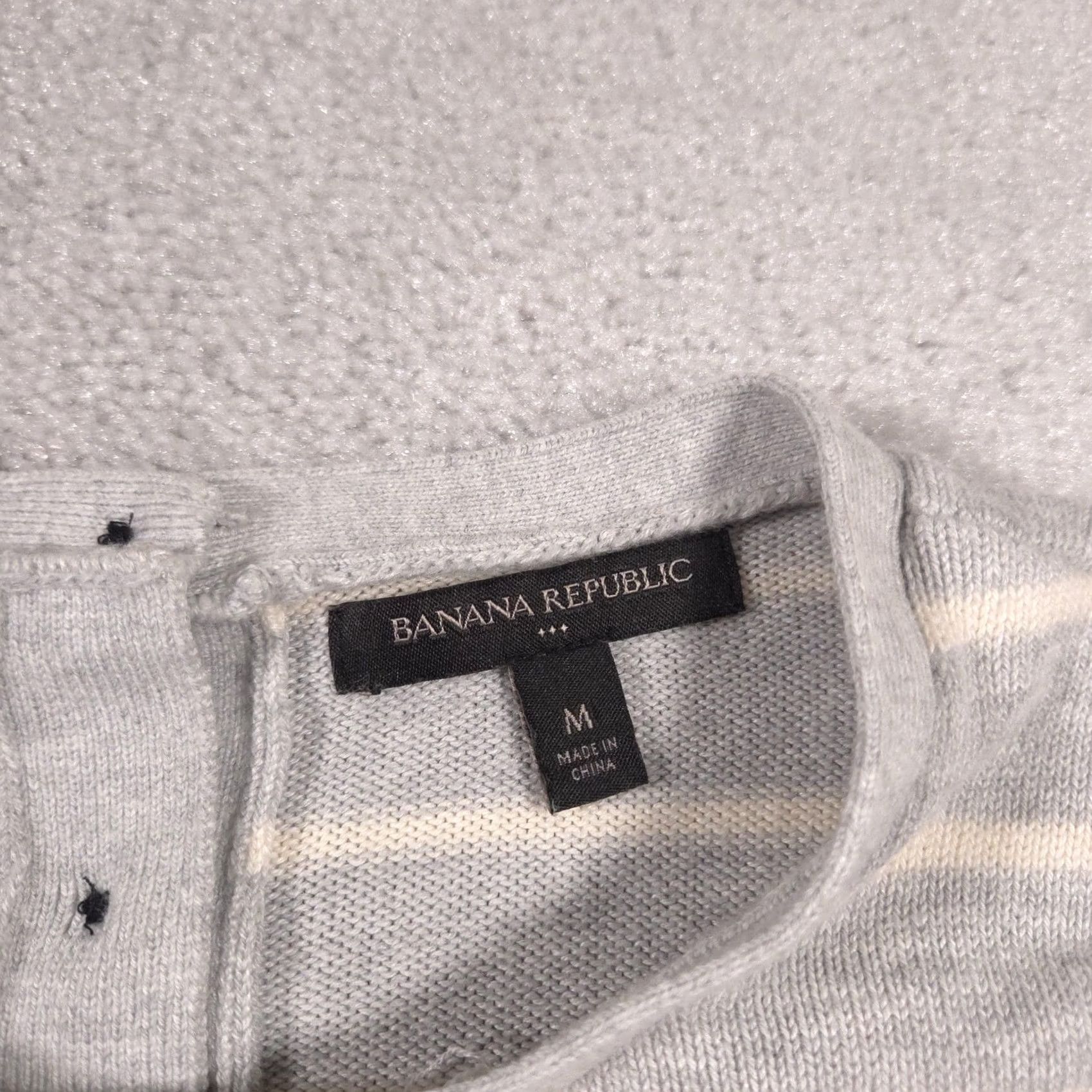 Banana Republic Banana Republic Sweater Dress Womens Medium Gray White Striped Knit Short Sleeve Size M / US 6-8 / IT 42-44 - 5 Thumbnail