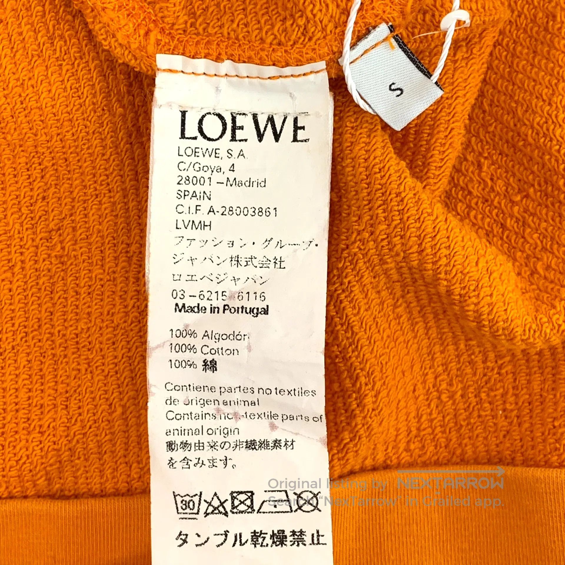 Loewe Loewe Orange Logo Letter Cotton Hooded Drawstring Long Sle Size US S / EU 44-46 / 1 - 7 Thumbnail