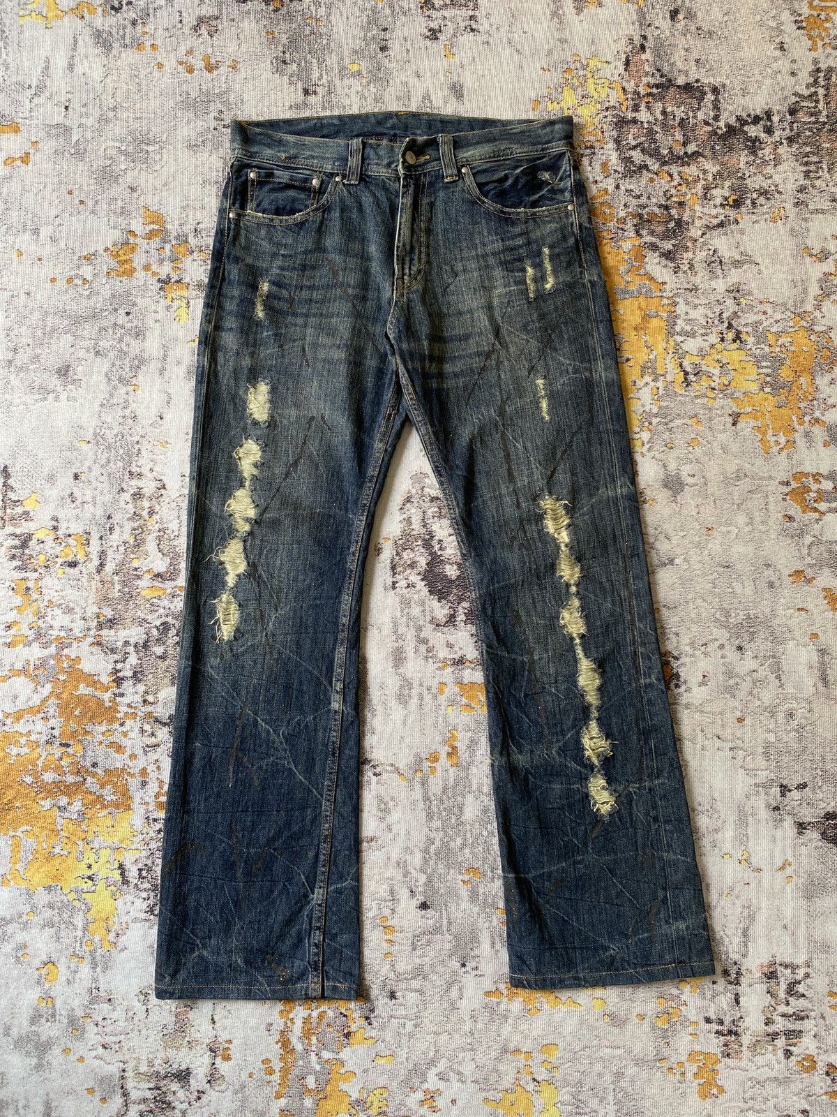 Japanese Brand Japanese Brand Distressed Flare Denim Size US 32 / EU 48 - 1 Thumbnail
