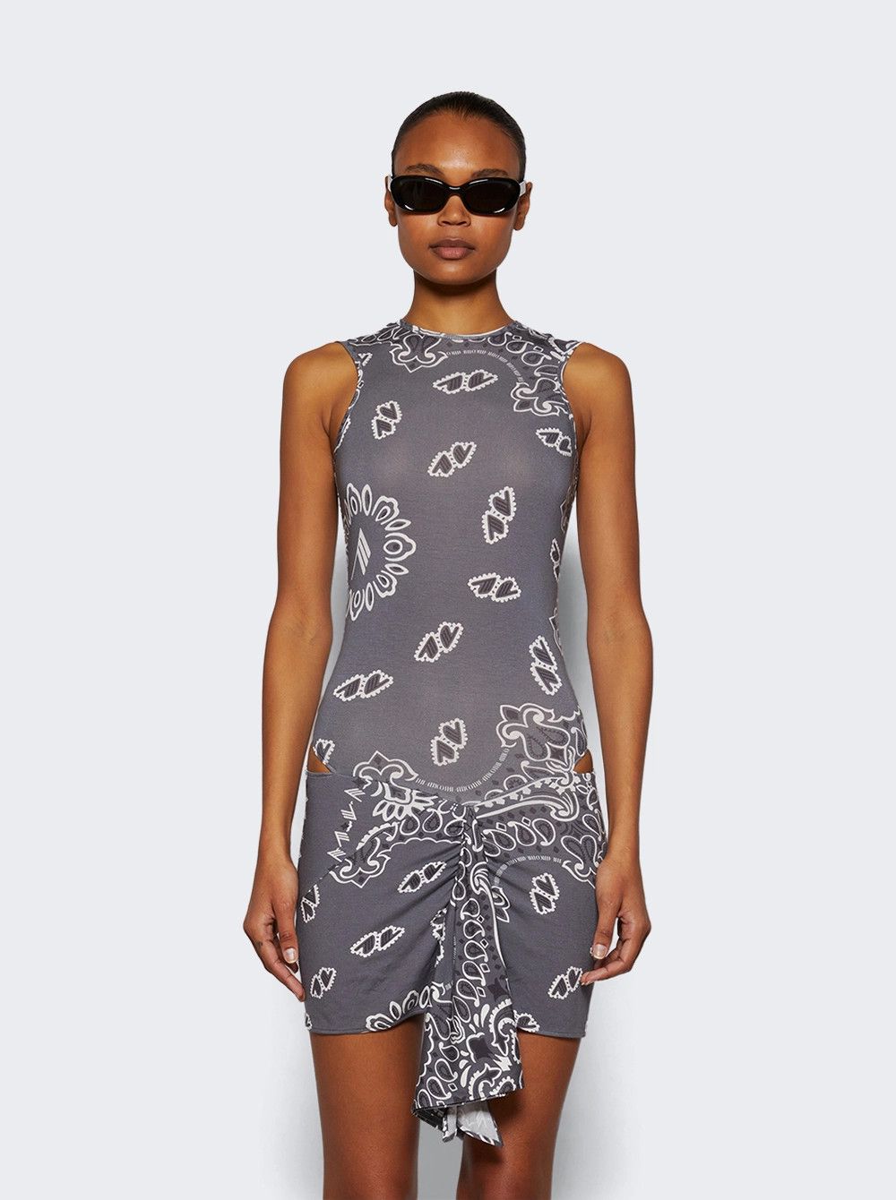 The Attico o1mle0526 Mini Bandana Dress in Gray Size M / US 6-8 / IT 42-44 - 4 Thumbnail
