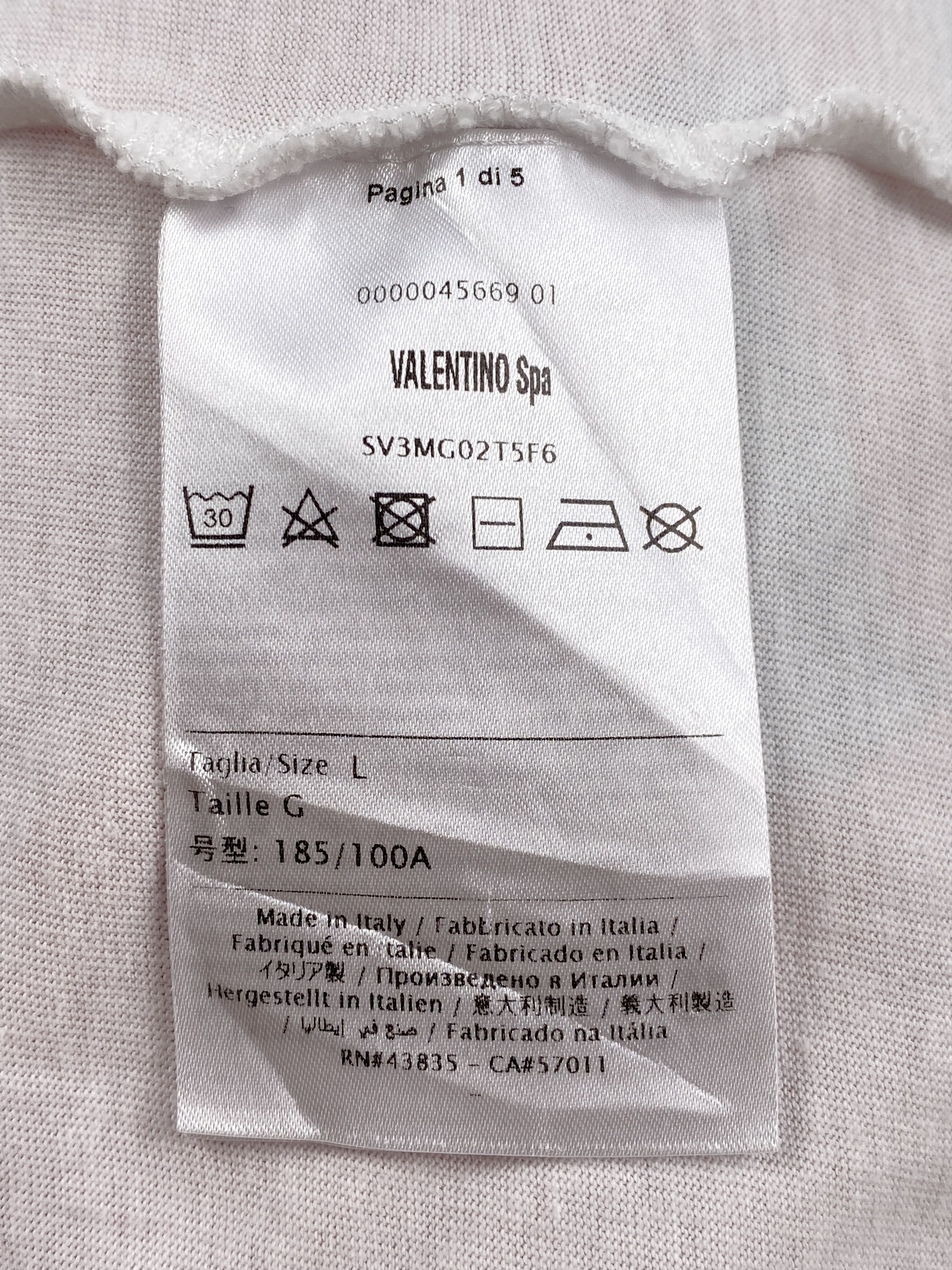Valentino V Logo T-Shirt Size US L / EU 52-54 / 3 - 11 Thumbnail