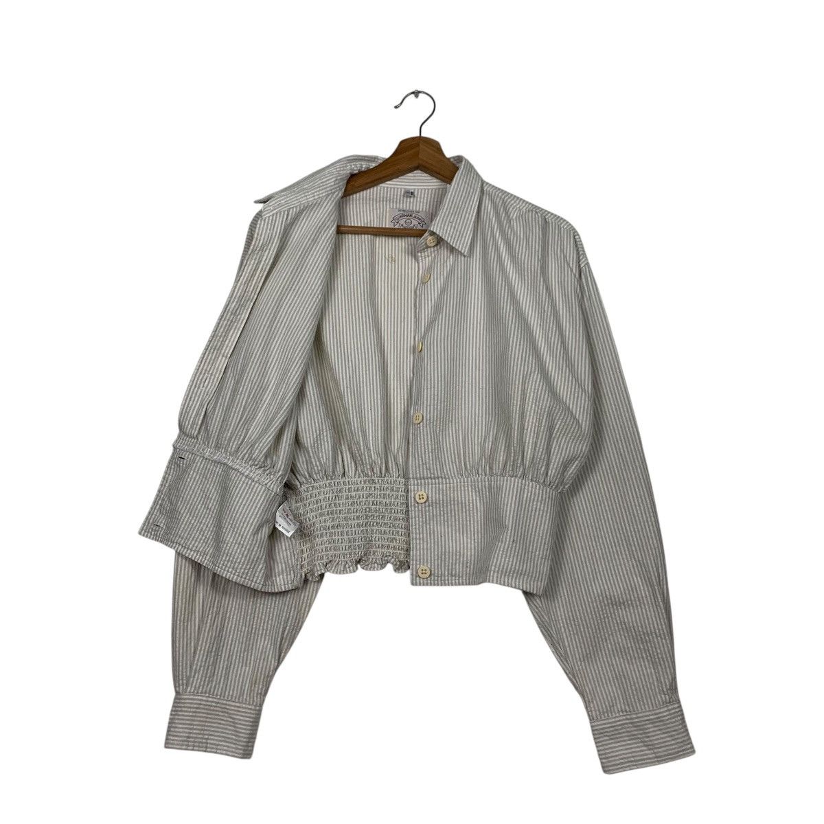 Armani ARMANI JEANS Women's Striped Crop Jacket #2267-C100 Size L / US 10 / IT 46 - 10 Thumbnail
