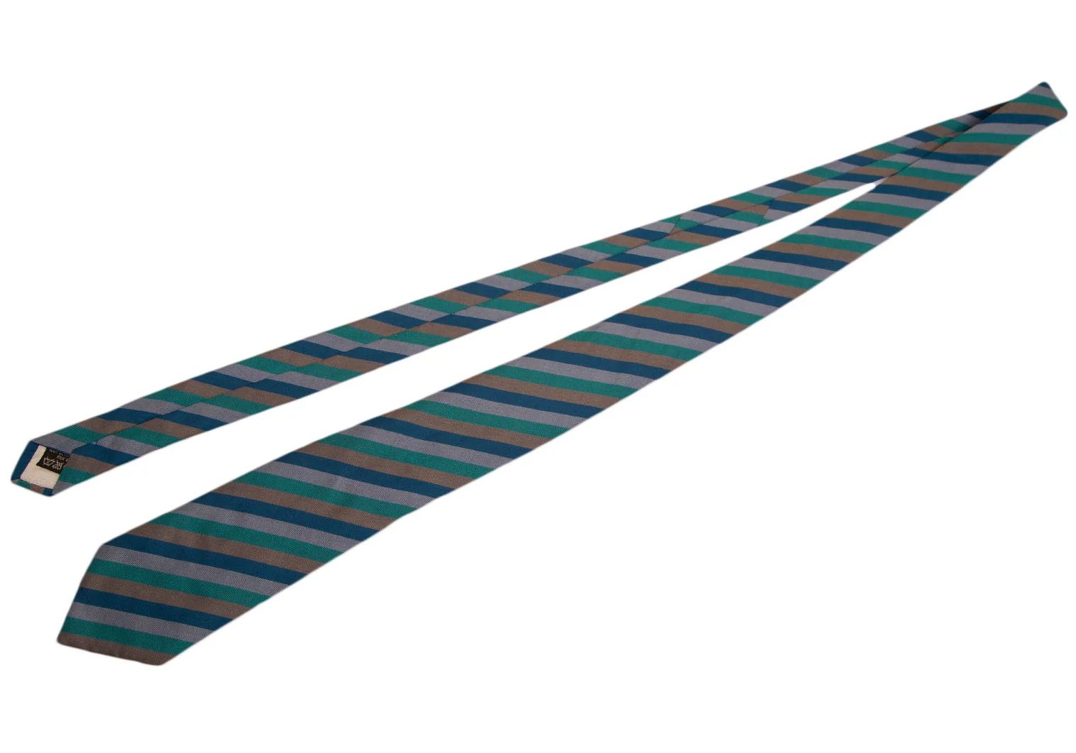 Dries Van Noten Silk Regimental Tie in Blue Grey and Brown Size ONE SIZE - 2 Thumbnail