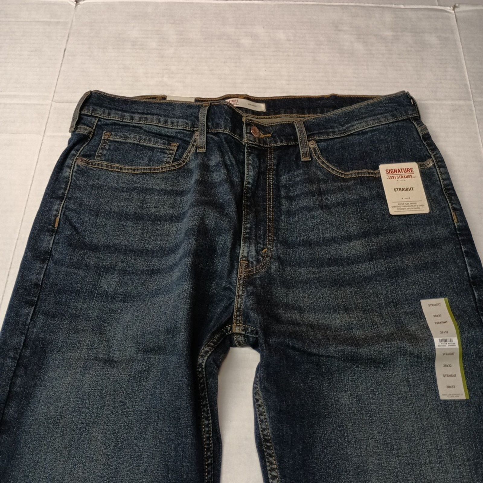 Levi's Signature Levi Straight Jeans Men's 38x32 Blue Super Flex Size US 38 / EU 54 - 4 Thumbnail