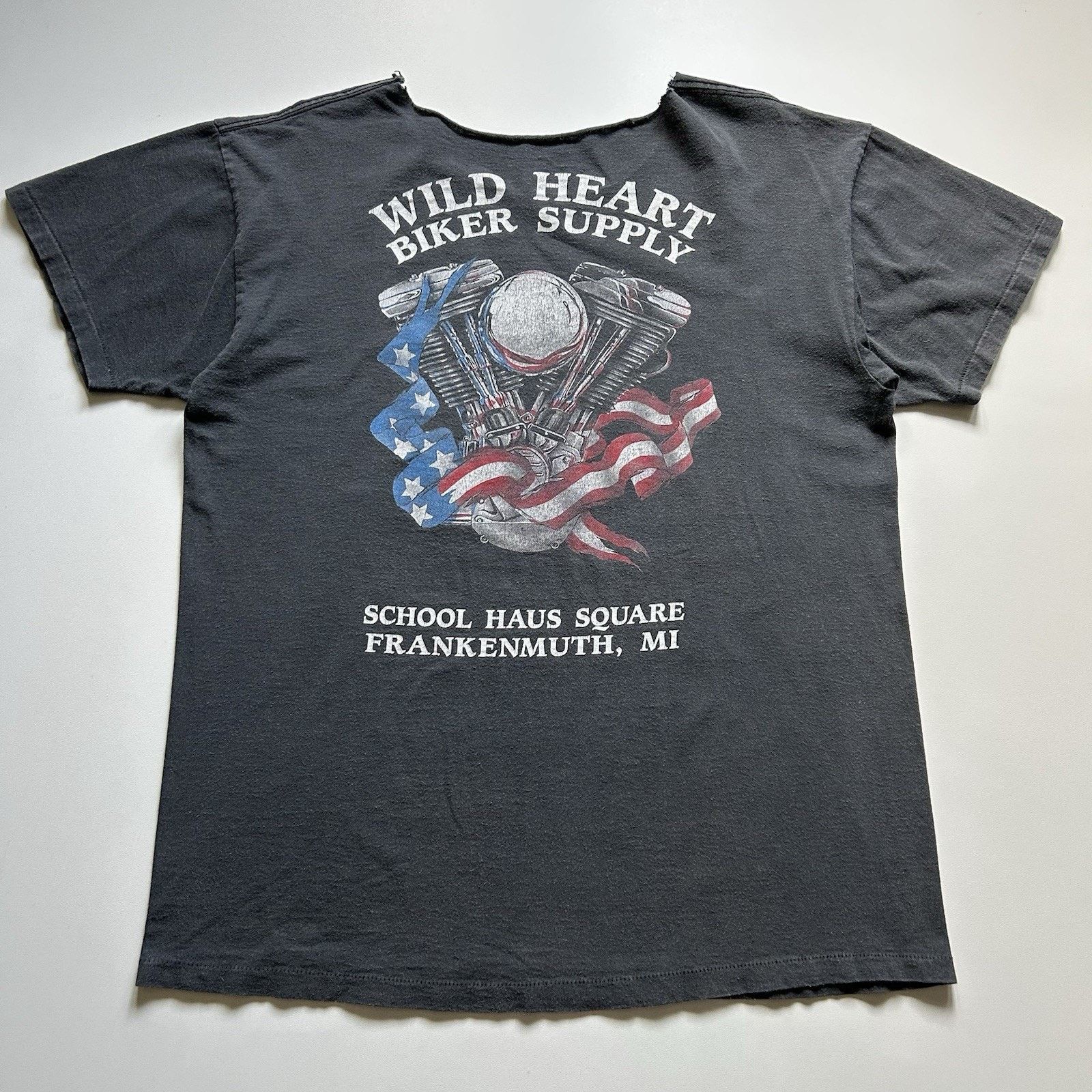 Harley Davidson Vintage 90s American Biker Art T Shirt Large Sun Faded Black Size US L / EU 52-54 / 3 - 3 Thumbnail