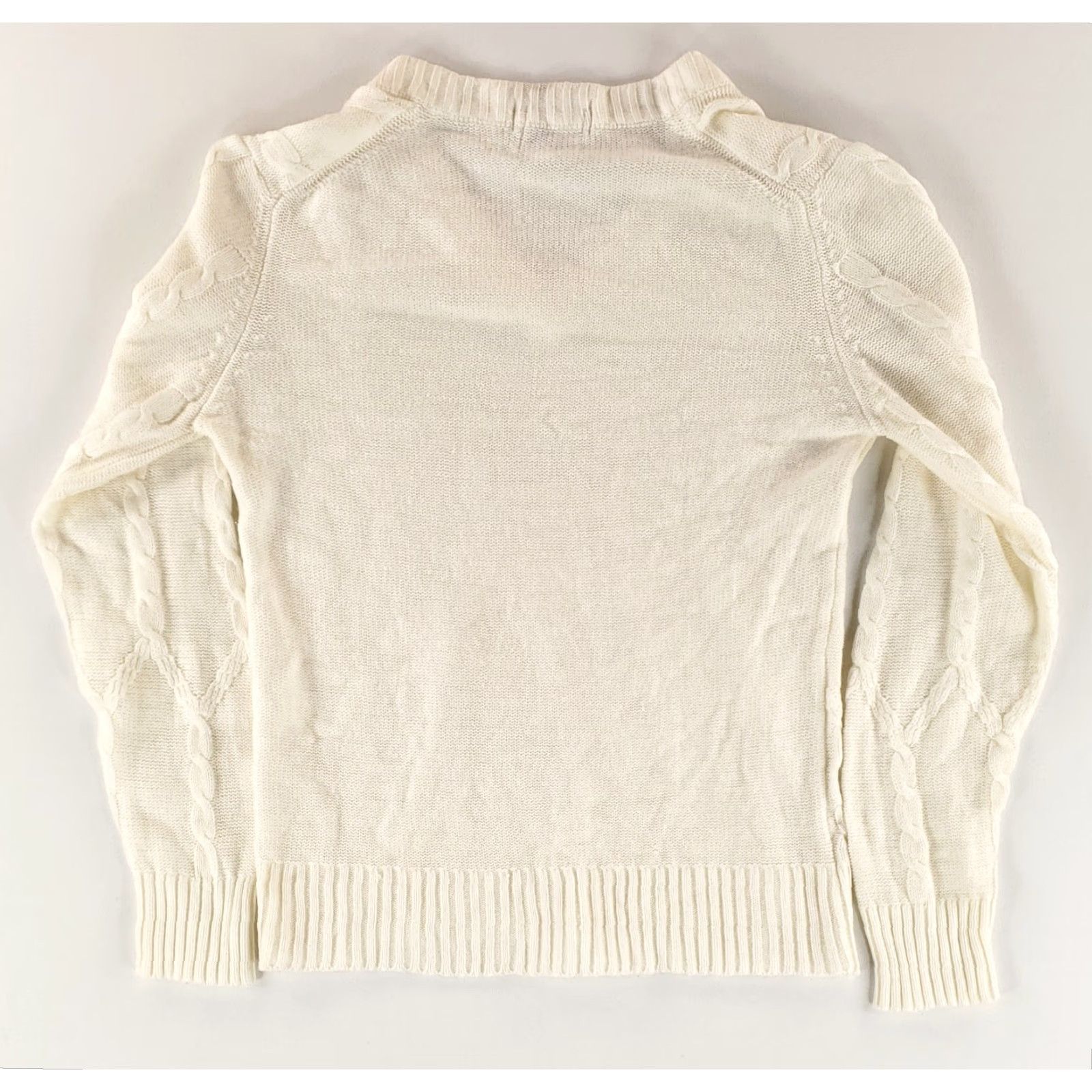 Lacoste VINTAGE Lacoste Sweater Women Ivory Cream Cable Knit VTG 60s V Neck Pullover Size M 38 Girls/Mens? Size M / US 6-8 / IT 42-44 - 5 Thumbnail