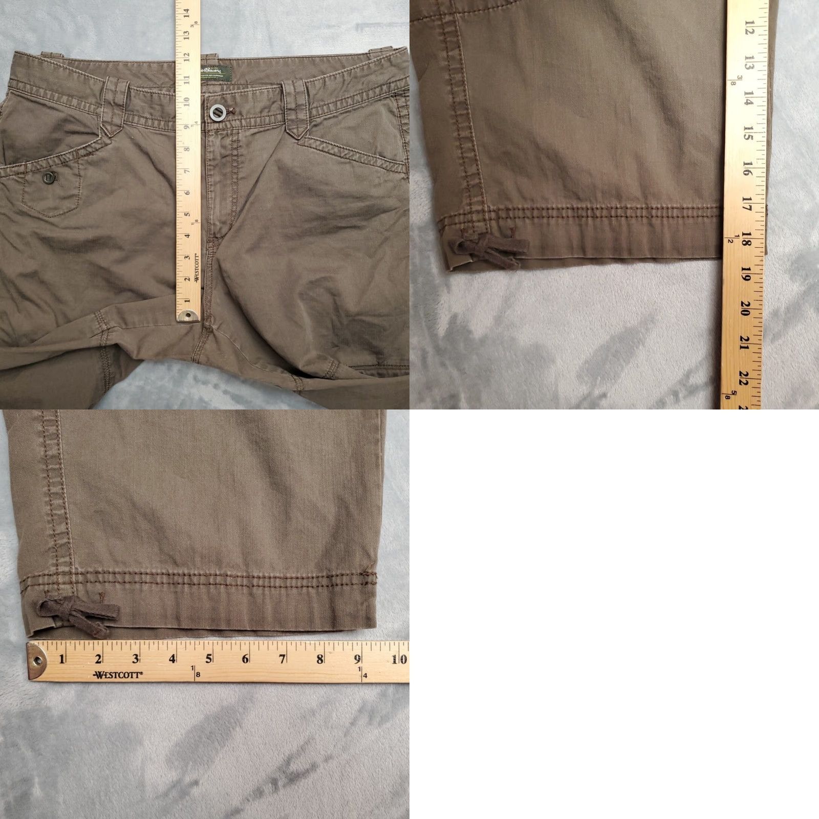 Eddie Bauer VINTAGE Eddie Bauer Pants Women 16 Green Cargo Capri Flat Front Lightweight Outdoor Gorp Size 38" / US 16 / IT 52 - 8 Thumbnail
