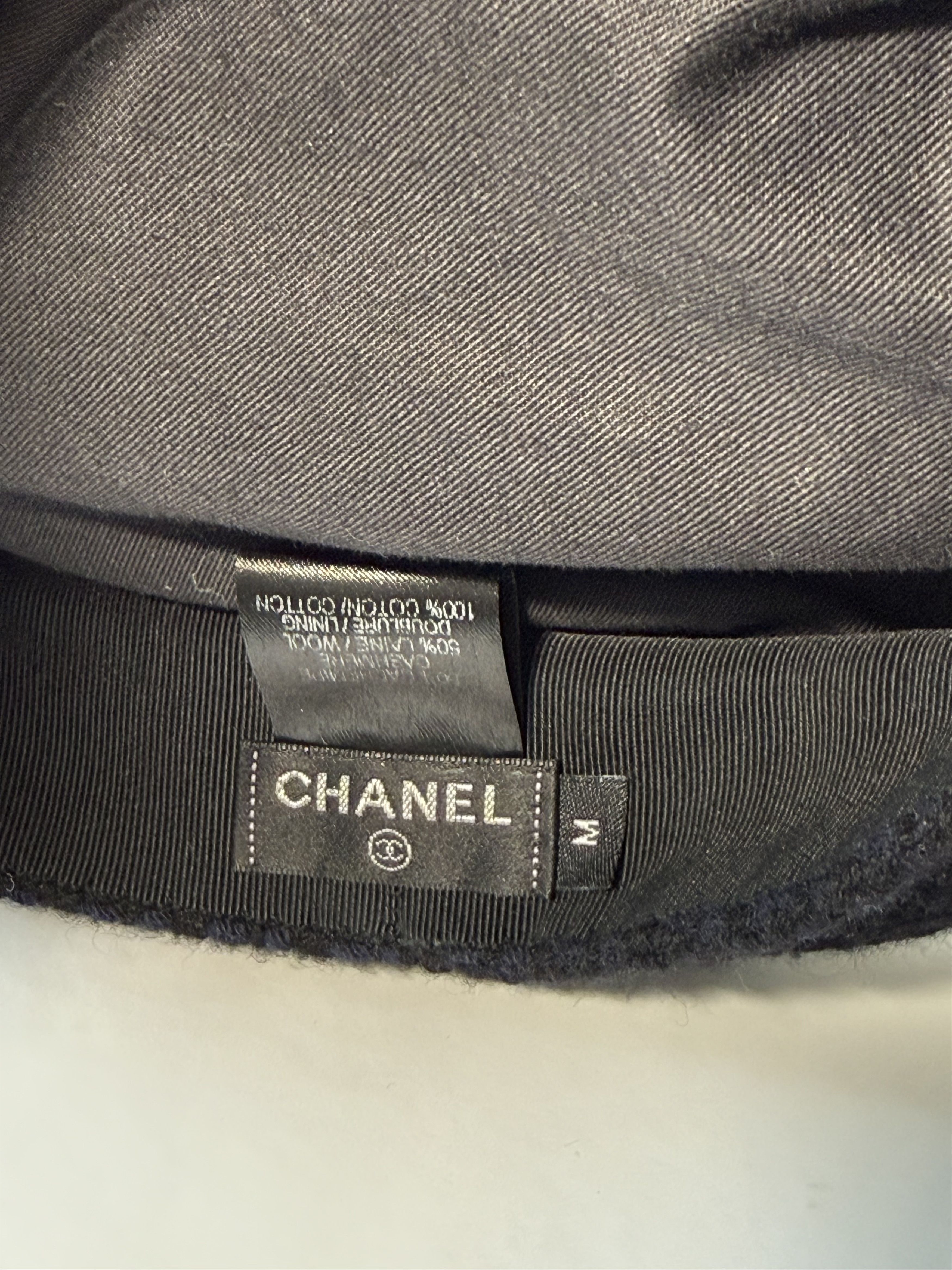 Chanel Chanel Navy Cashmere Wool Tweed Newsboy Cap Size Medium Size ONE SIZE - 8 Thumbnail