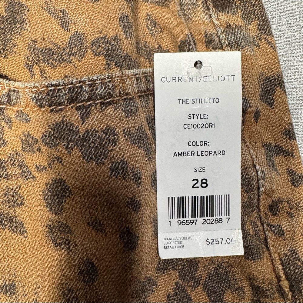 Current/Elliot NWT New $257 Current/Elliott Stiletto Amber Leopard Skinny Size 28" / US 6 / IT 42 - 6 Thumbnail