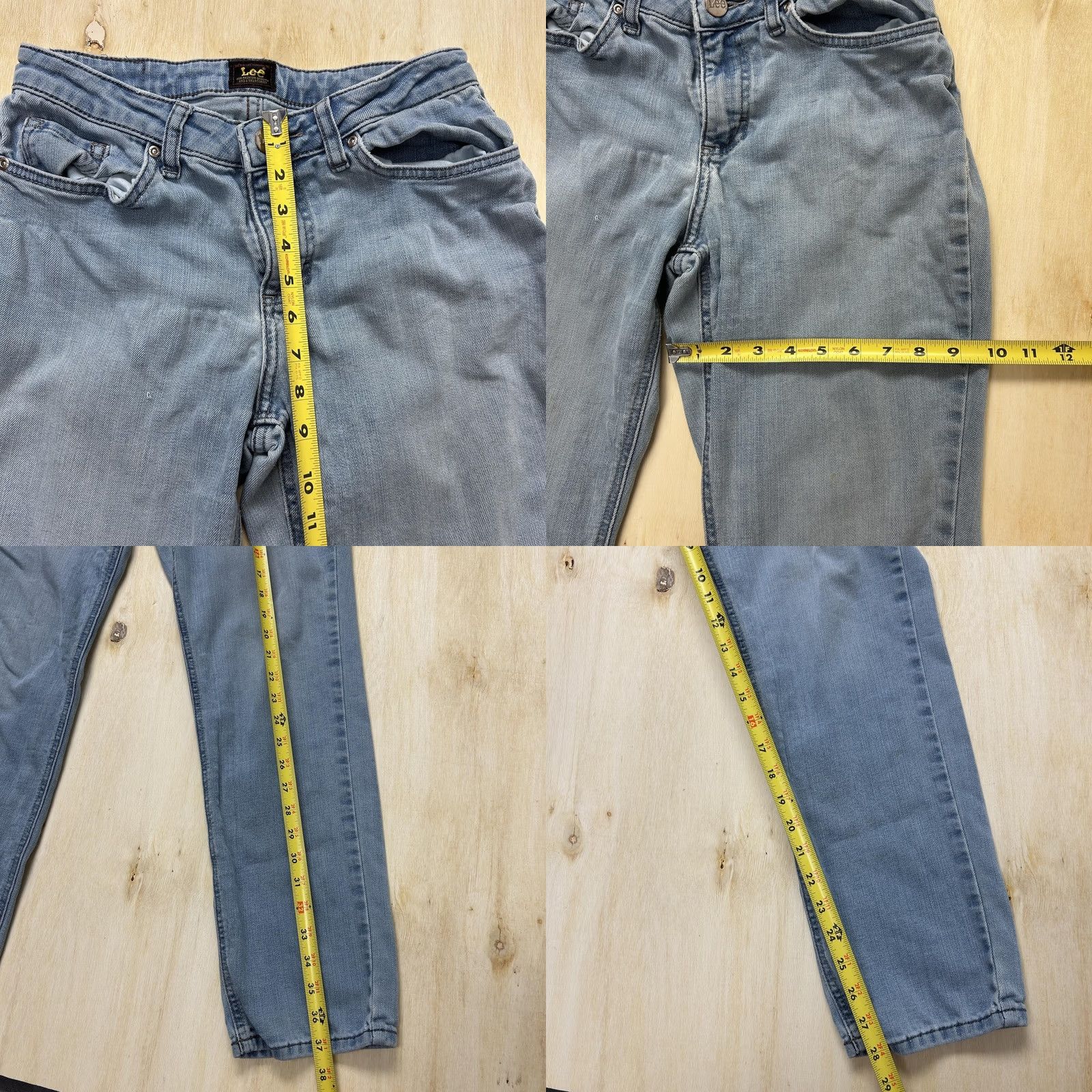 Lee Lee Jeans Womens 28x28 Light Wash Blue Mid Rise Straight Regular Denim Pants Size 28" / US 6 / IT 42 - 8 Thumbnail