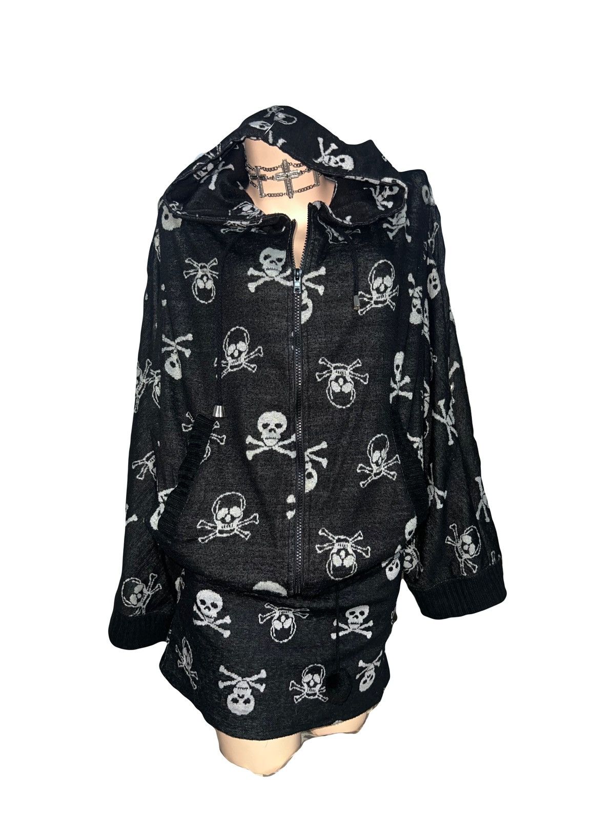 Japanese Brand CRAZY ANGEL skull set hoodie + skirt ☠️ ➕ Size M / US 6-8 / IT 42-44 - 1 Thumbnail