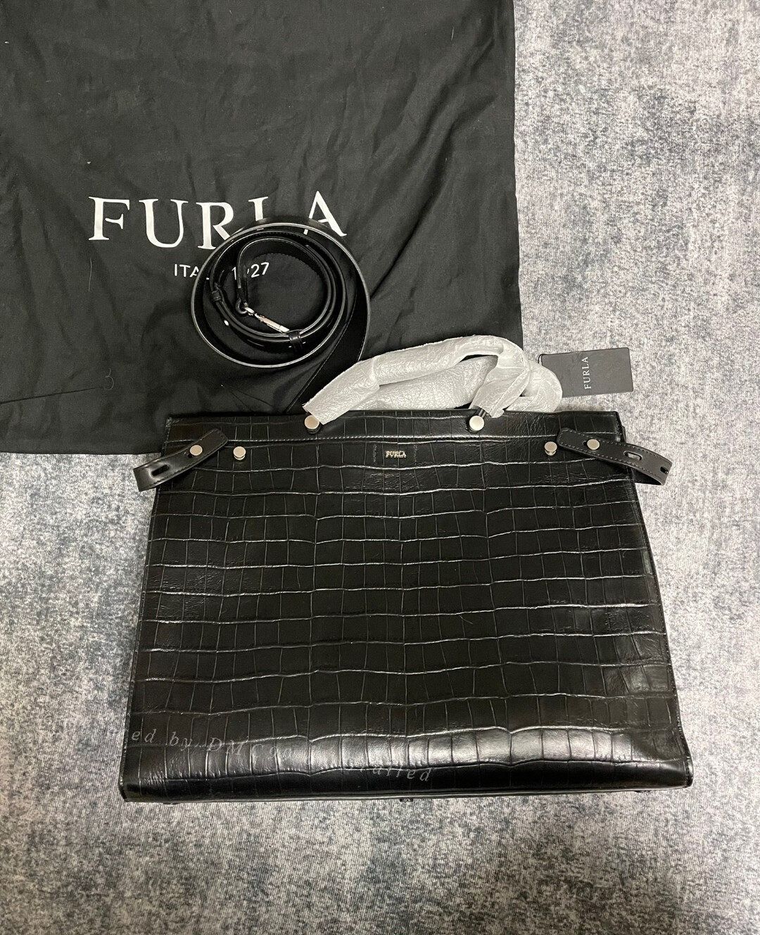 Furla Furla Crocodile Embossed Handbag Size ONE SIZE - 1 Thumbnail