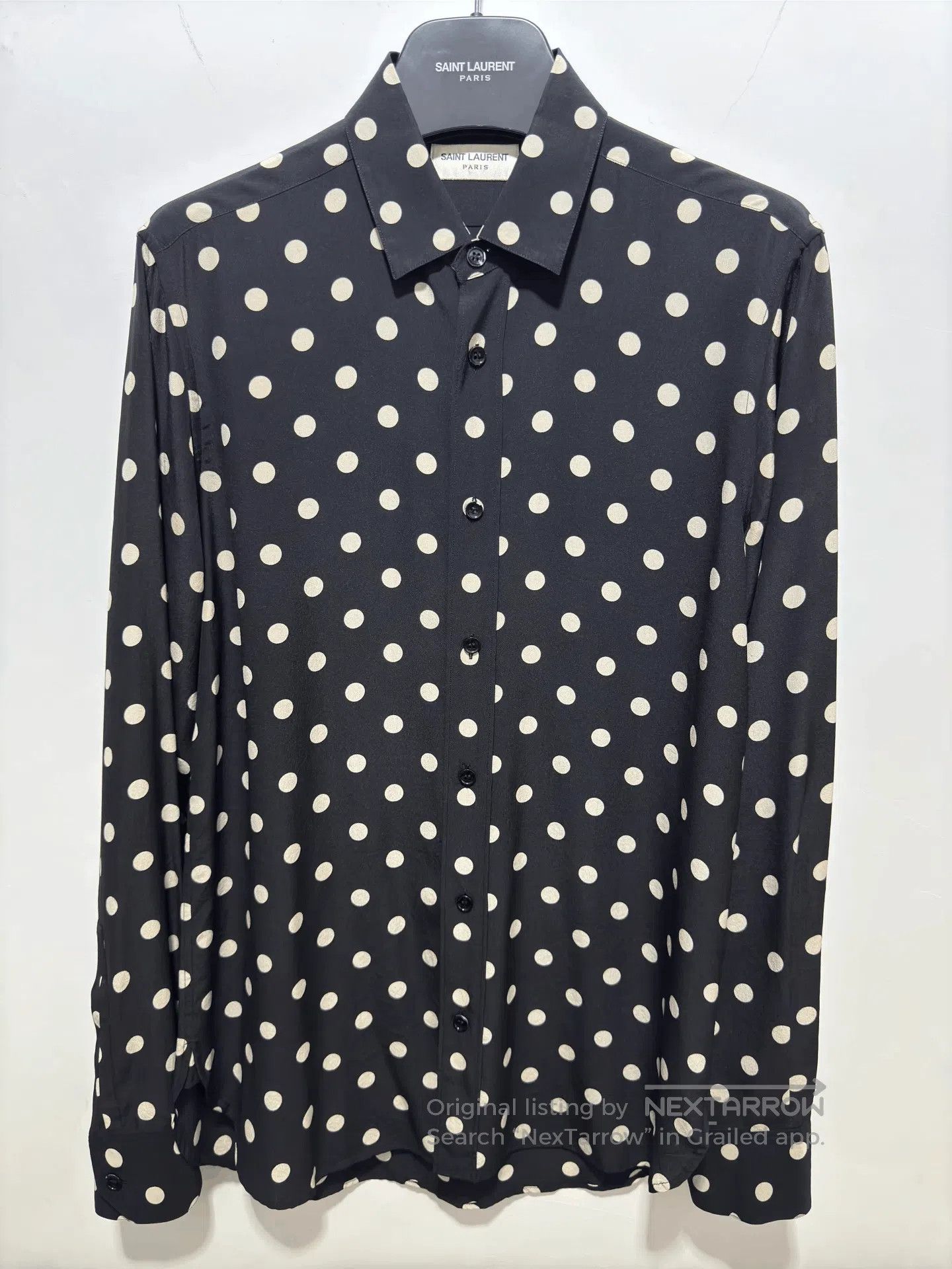 Saint Laurent Paris Saint Laurent 15FW Polka Dot Silk Shirt. Size US M / EU 48-50 / 2 - 1 Thumbnail
