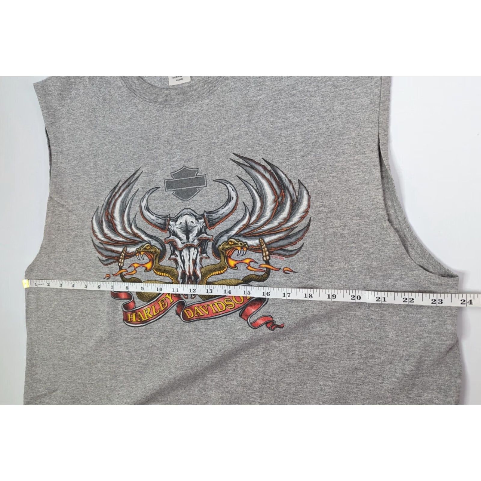 Harley Davidson Harley-Davidson Tank Top XL Gray Sleeveless Crew Neck Mens Biker Skull Logo 2006 Vintage: No Size US XL / EU 56 / 4 - 6 Thumbnail