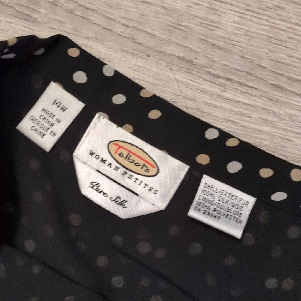 Talbots Talbots Skirt Silk Polka Dot Hi-Lo ruffle hem Size 14 Pet. Size 36" / US 14 / IT 50 - 3 Thumbnail