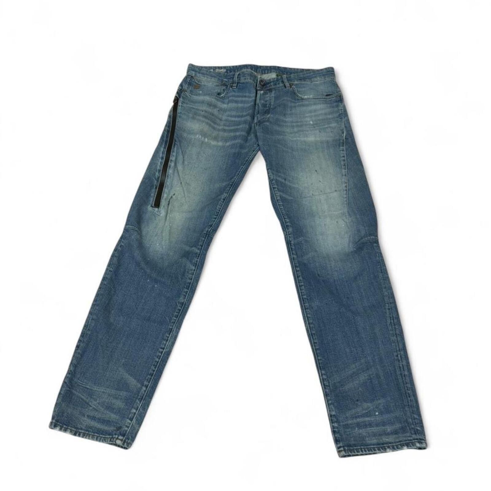 True Religion G-Star Raw blue denim jeans with zipper design Size US 36 / EU 52 - 1 Thumbnail