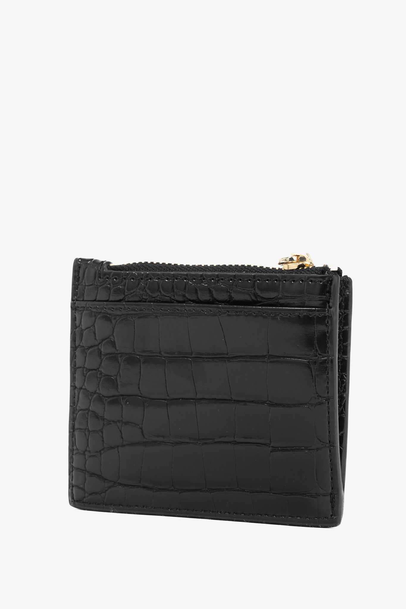Love Moschino Love Moschino Croc-Embossed Faux-Leather Zip Card Wallet Size ONE SIZE - 3 Thumbnail