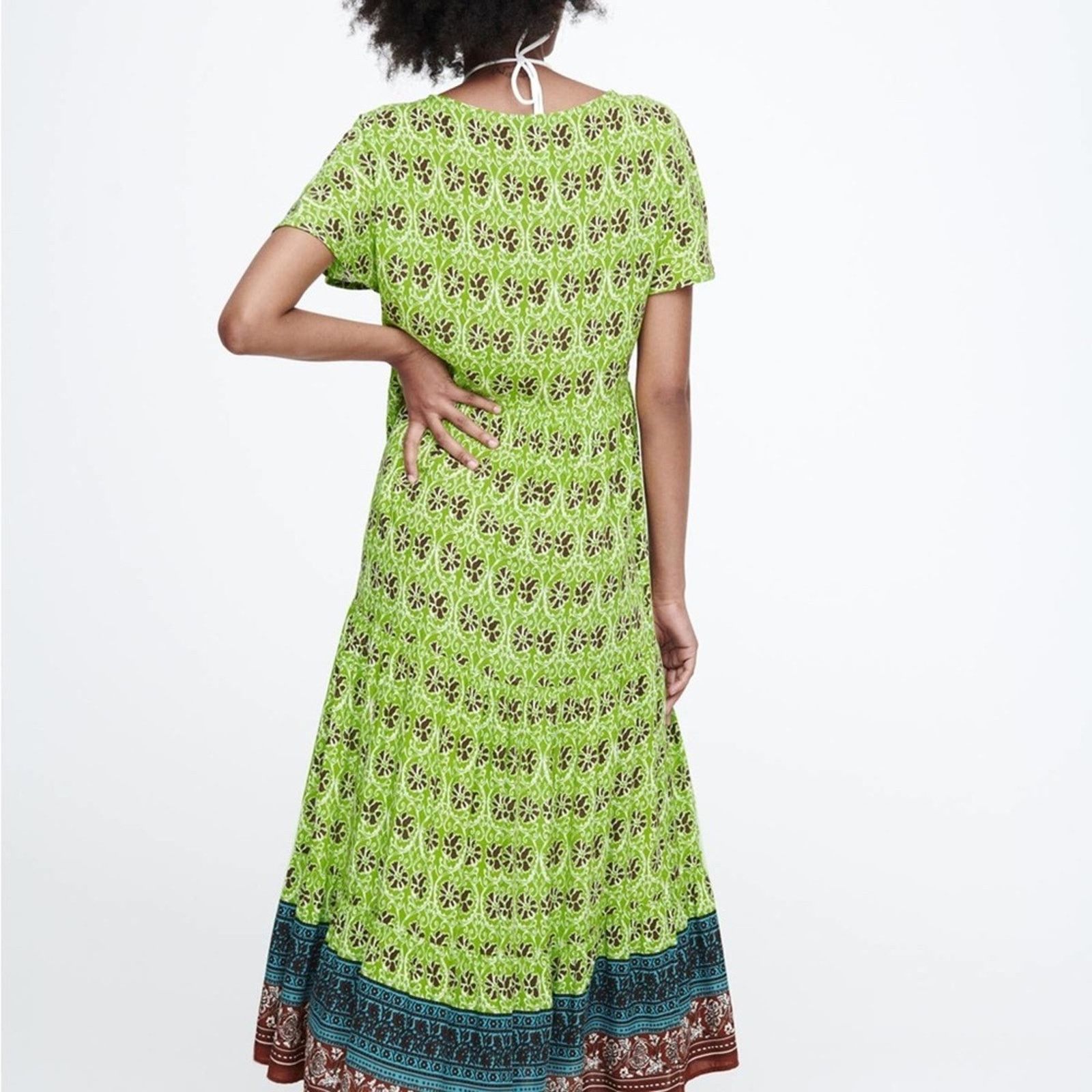 Zara ZARA PRINTED TIERED MIDI DRESS MULTICOLORED Size S / US 4 / IT 40 - 3 Thumbnail