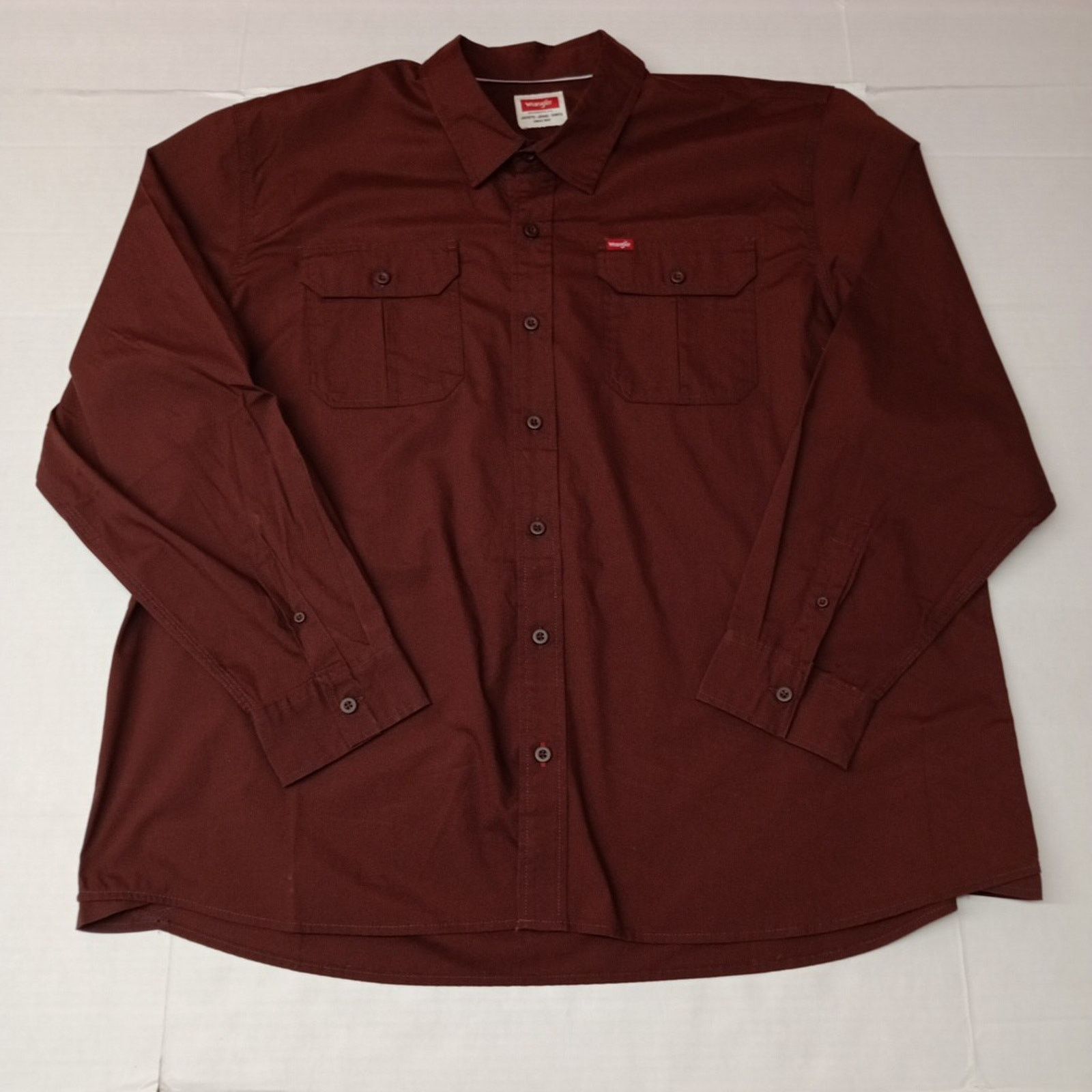Wrangler Wrangler Big Mens Relaxed Fit Woven Shirt Size 3XL Chocolate Size US XXL / EU 58 / 5 - 1 Thumbnail