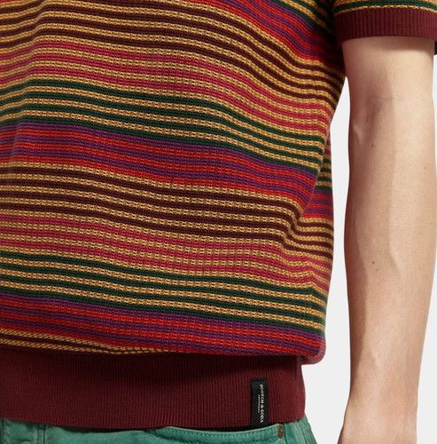 Designer × Scotch & Soda × Vintage Scotch & Soda Structured Knit Organic Cotton Polo Mens Small Size US S / EU 44-46 / 1 - 9 Thumbnail