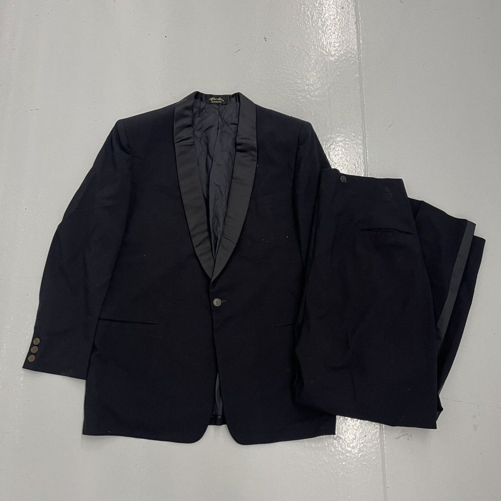 Other Vintage 40s After Six Rudofker Navy Wool 2-Piece Suit Size 44L - 1 Thumbnail