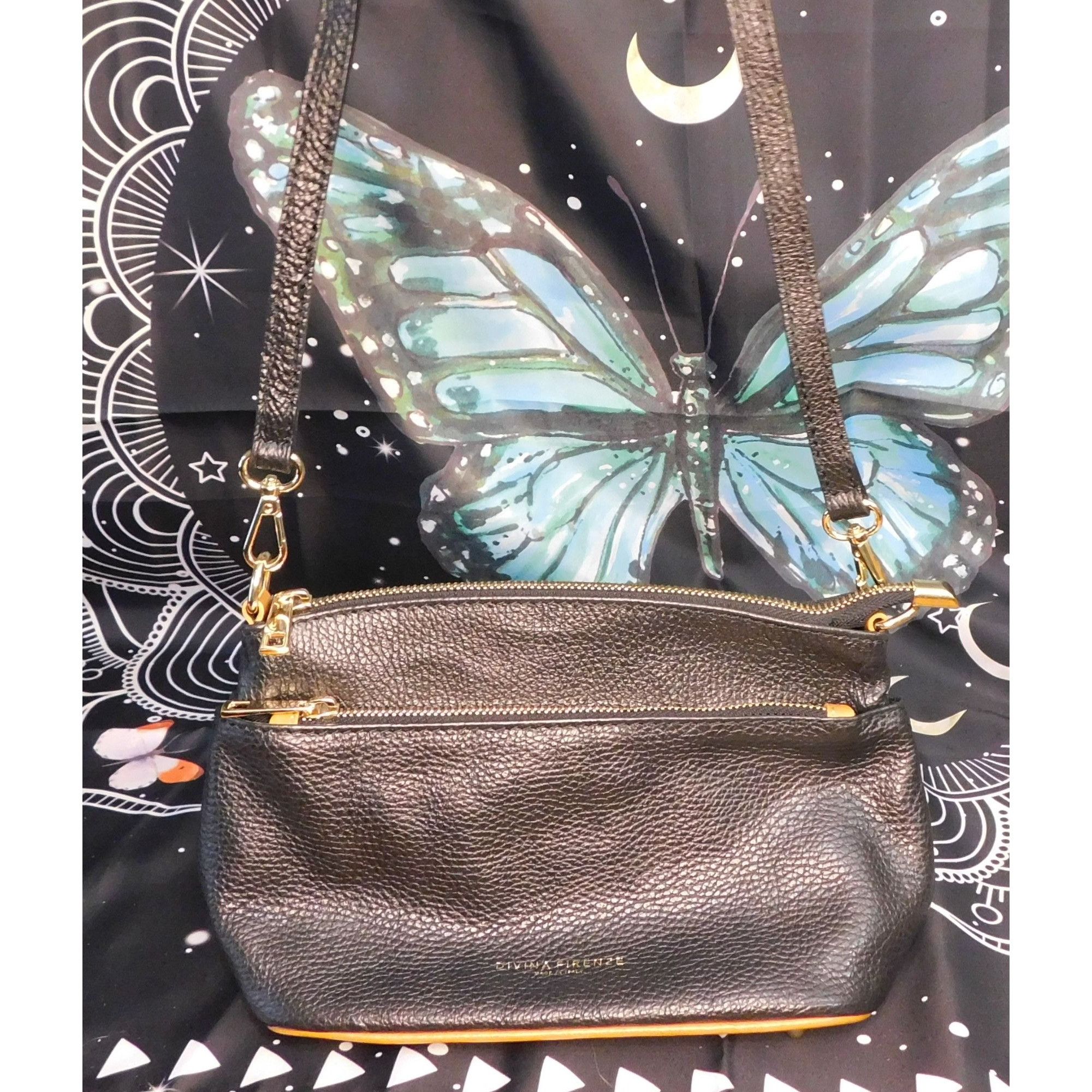 Other Divina Firenze Black Leather Crossbody Purse Size ONE SIZE - 3 Thumbnail