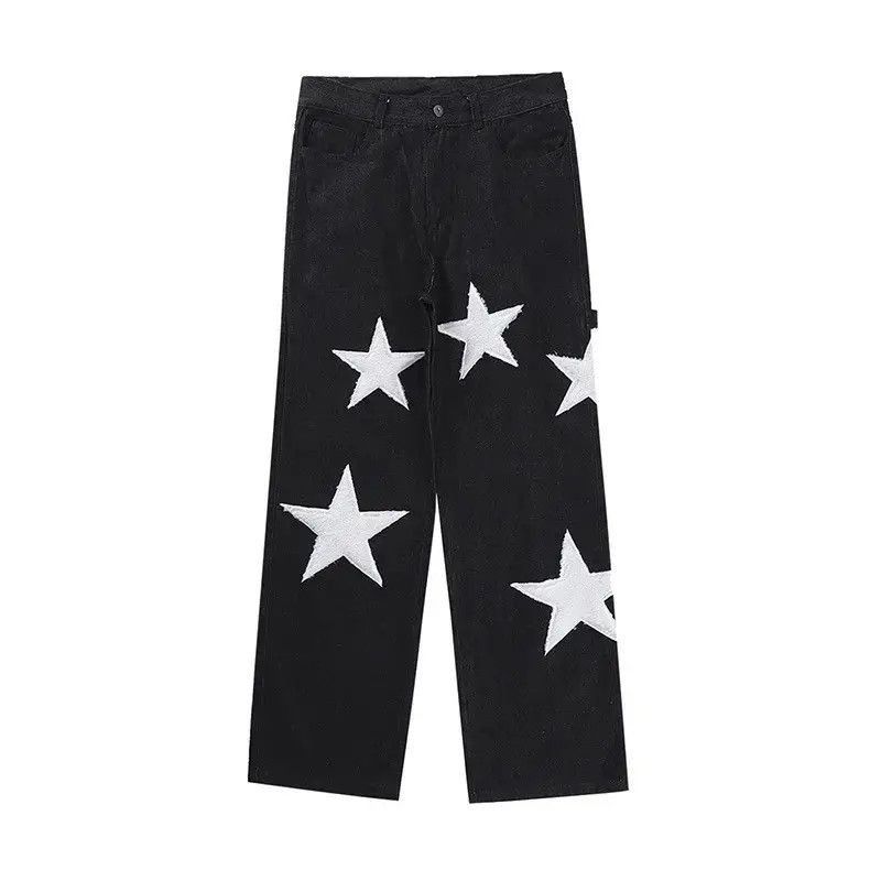 Japanese Brand Retro-style Jeans Ripped Baggy Trousers Star Harajuku style Size US 30 / EU 46 - 3 Thumbnail