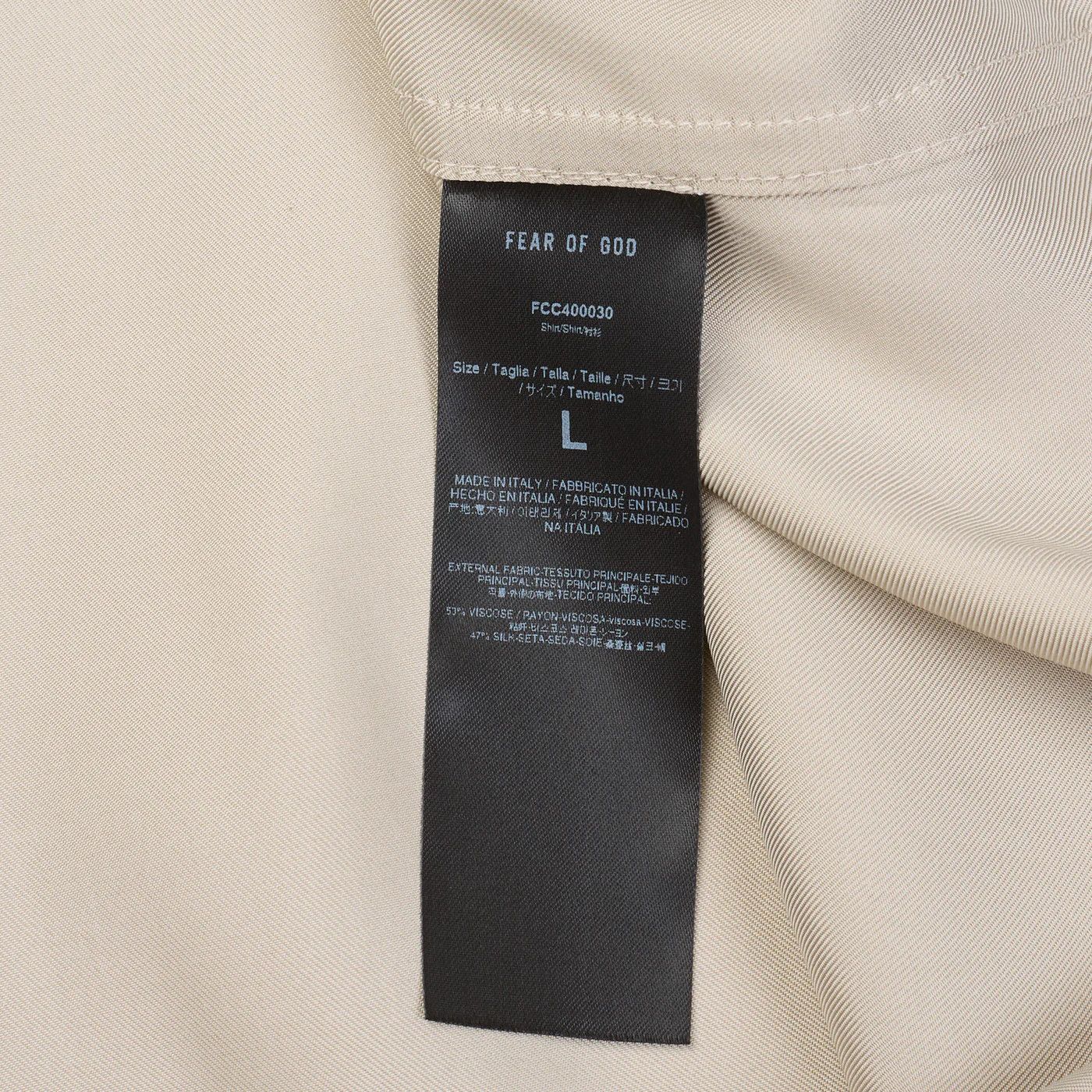 Fear of God FEAR OF GOD Long Sleeve Silk Henley Concealed Placket Shirt Size US L / EU 52-54 / 3 - 7 Thumbnail