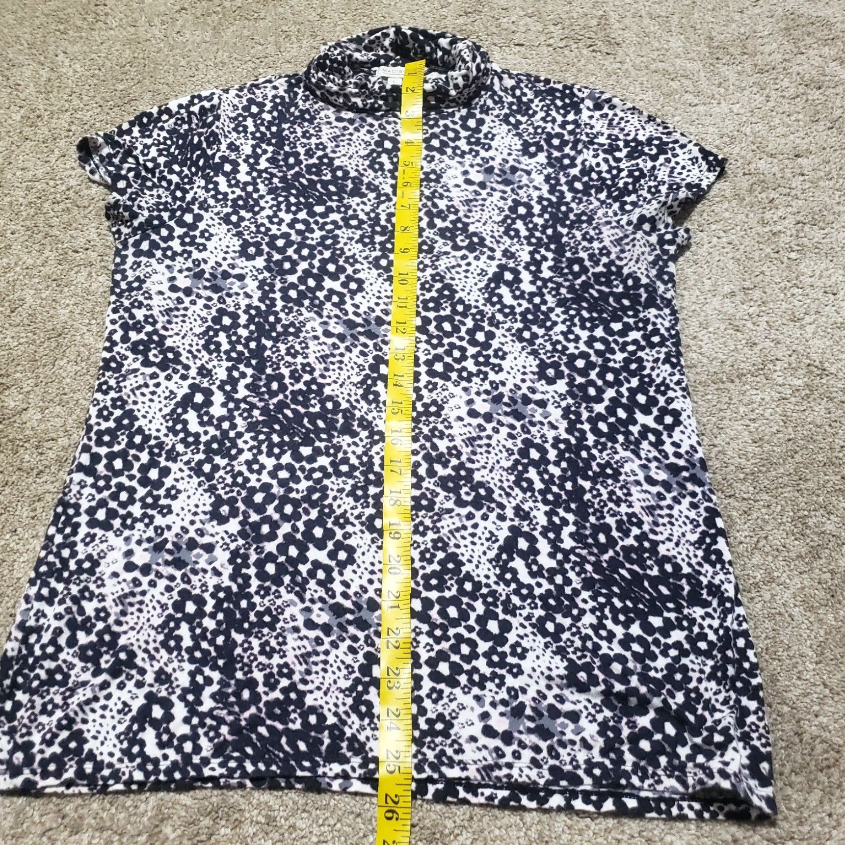 Madison Madison Shirt Womens L Turtleneck Sleeveless Black Grey Multicolor Casual Modern All Seasons Regular . Size L / US 10 / IT 46 - 4 Thumbnail