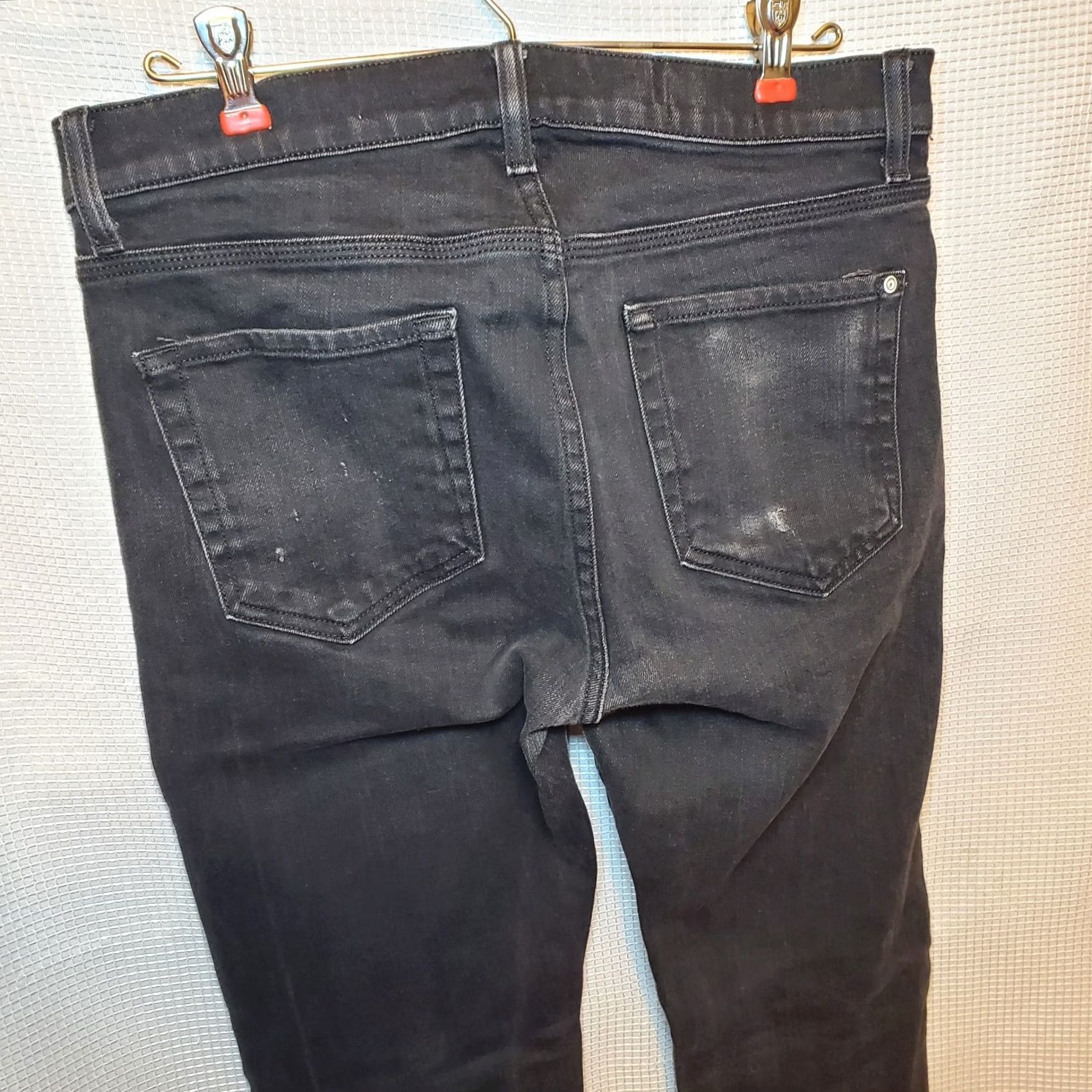 Vintage BALDWIN Jeans Mens 32 Black BLDWN SELVEDGE Modern Skinny Distressed Faded Size US 32 / EU 48 - 7 Thumbnail