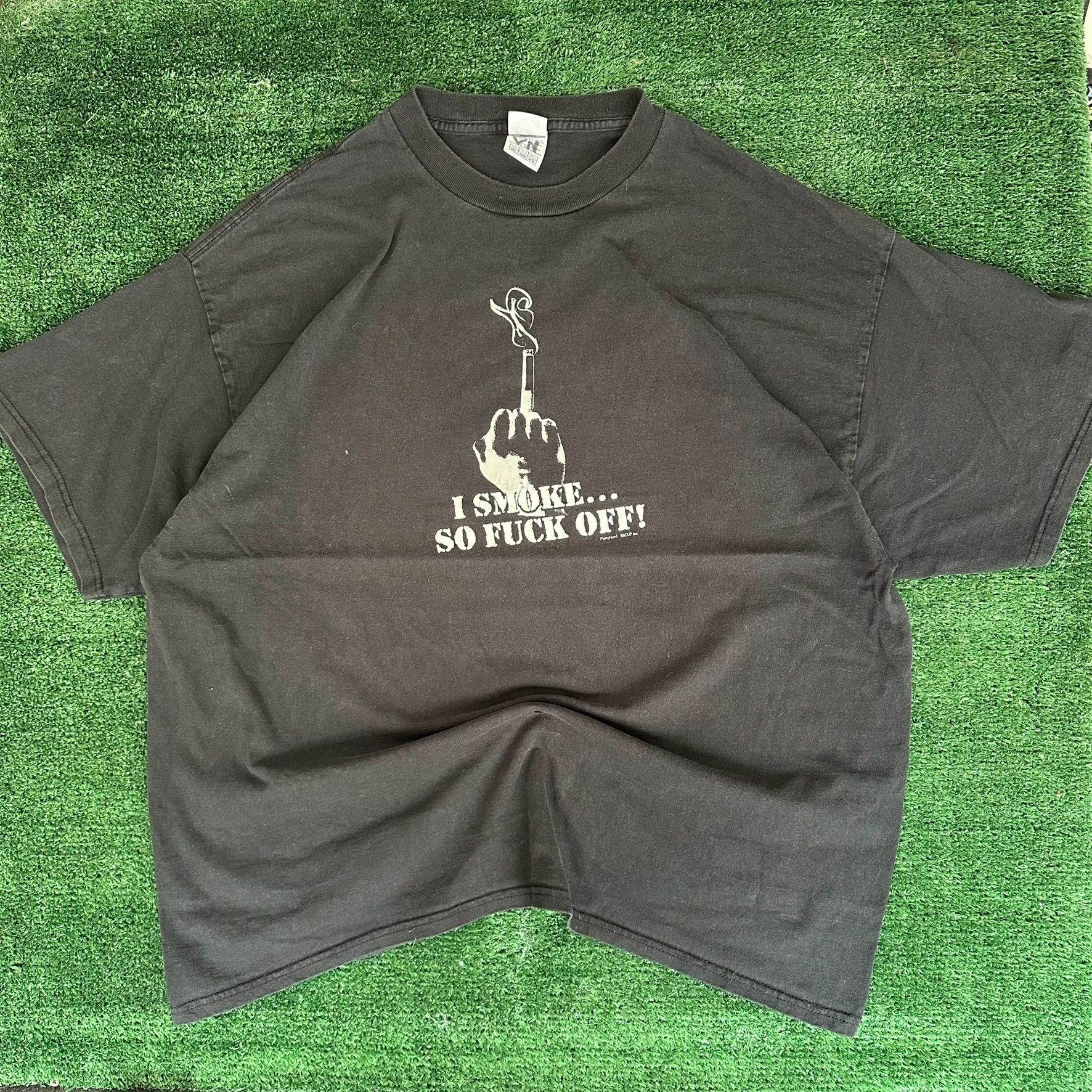 Vintage Vintage Y2K Faded Black T-Shirt Baggy Grunge Punk XXL Smoker Size US XL / EU 56 / 4 - 1 Thumbnail