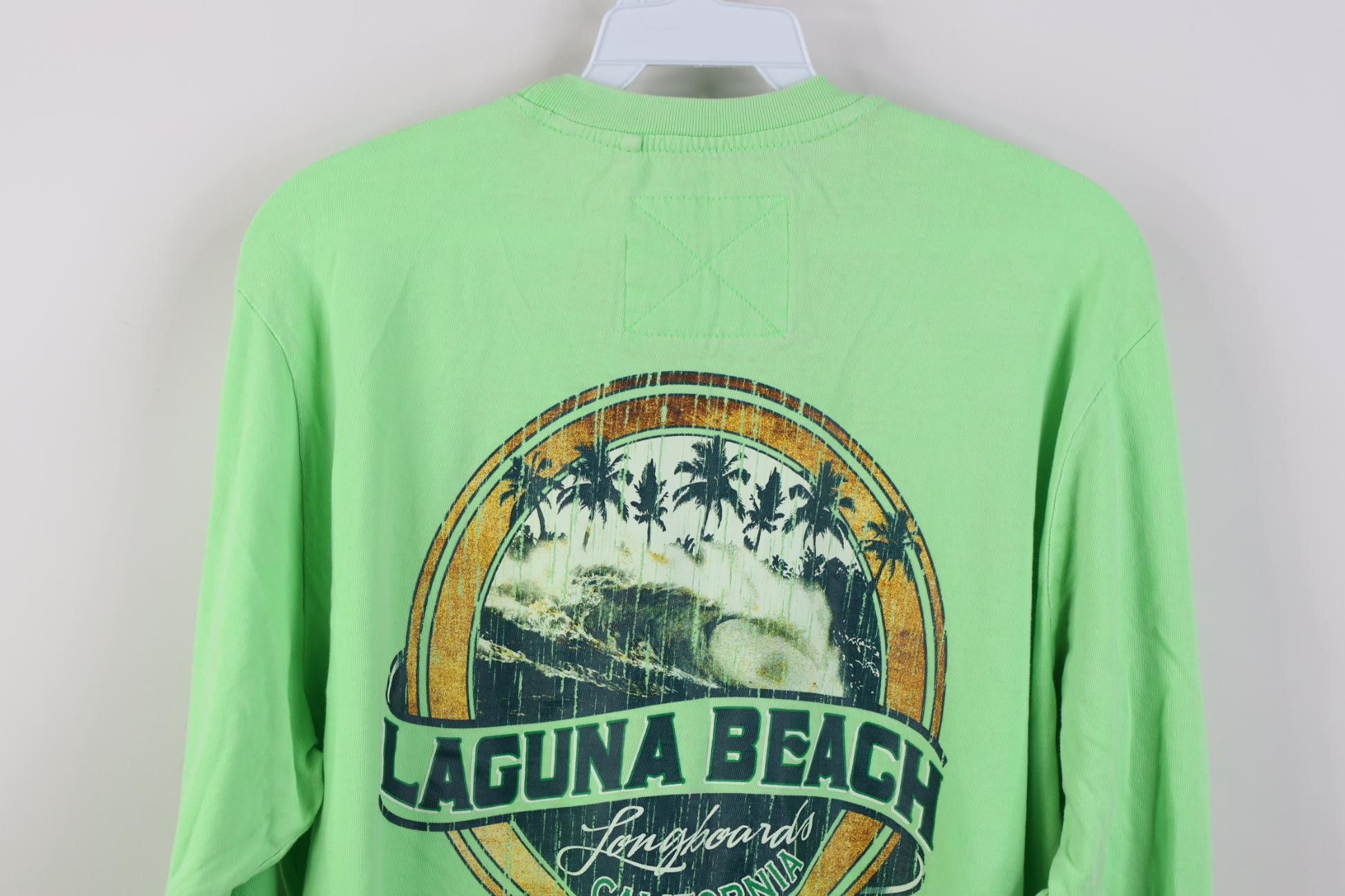 Vintage Y2K Streetwear Laguna Longboards Long Sleeve T-Shirt Green Size US M / EU 48-50 / 2 - 11 Thumbnail