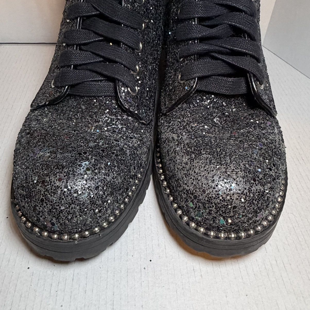 Other Portland Boot Company Combat Boots Women’s 8M Black Glitter Size US 8 / IT 38 - 7 Thumbnail