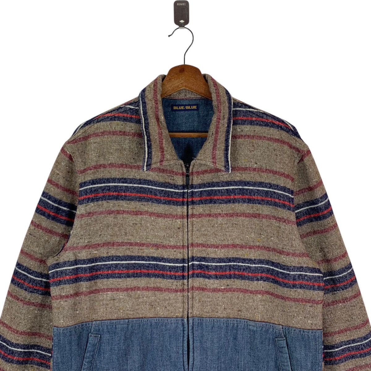 45rpm × Blue Blue Japan × Indigo VINTAGE BLUE BLUE JAPAN WOOL JACKET Size US L / EU 52-54 / 3 - 4 Thumbnail