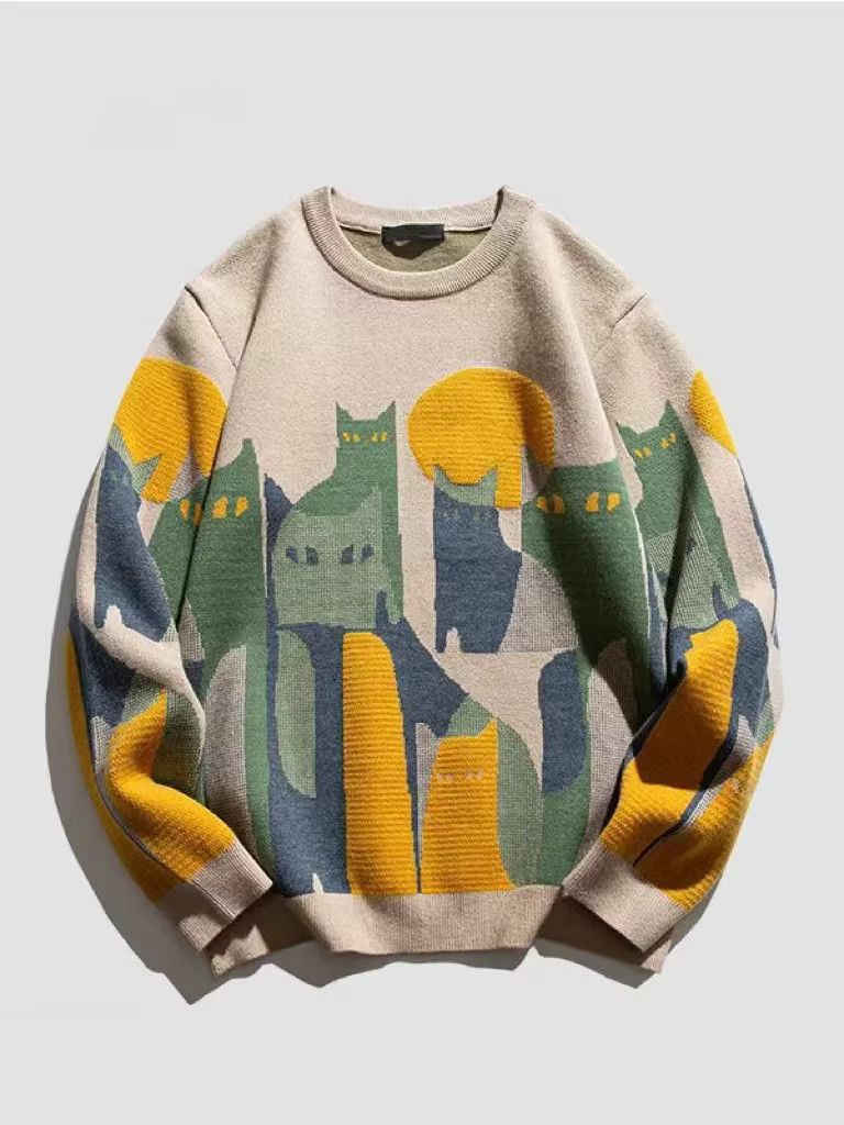 Japanese Brand × Vintage Retro Cartoon Full Cat Fluffy Knitwear Sweater Casual Loose Size US M / EU 48-50 / 2 - 4 Thumbnail