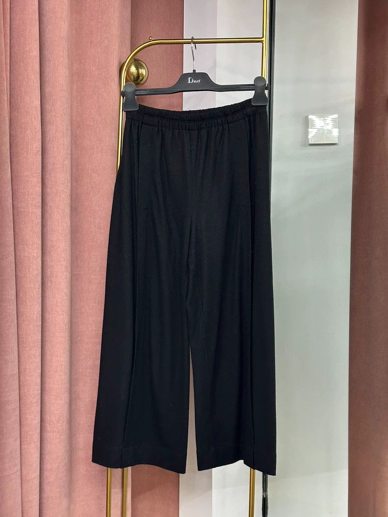 Helmut Lang HELMUT LANG Black wide-legged trousers Size 26" / US 2 / IT 38 - 1 Thumbnail